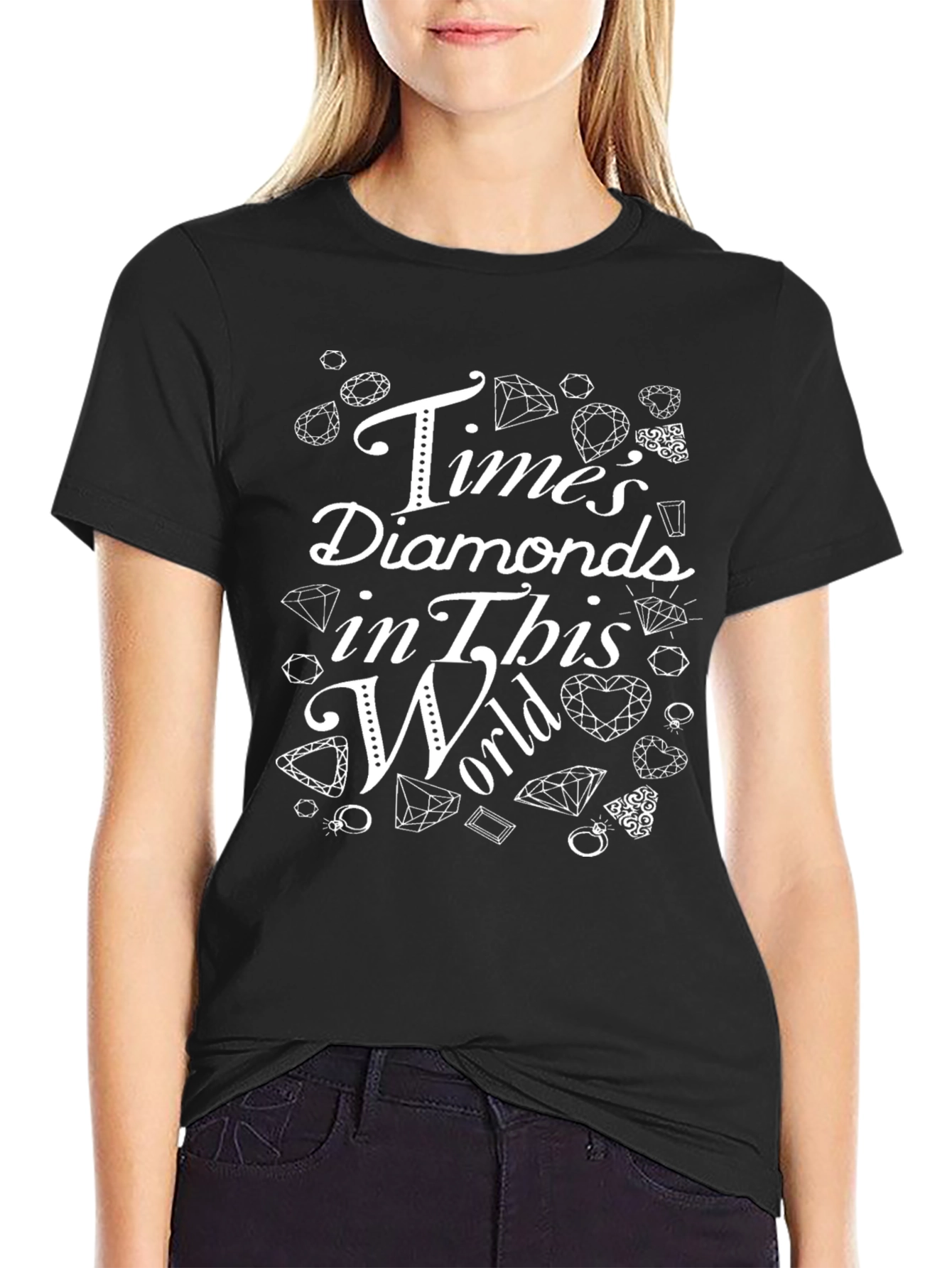 Times Diamonds Graphic T-Shirt - Black