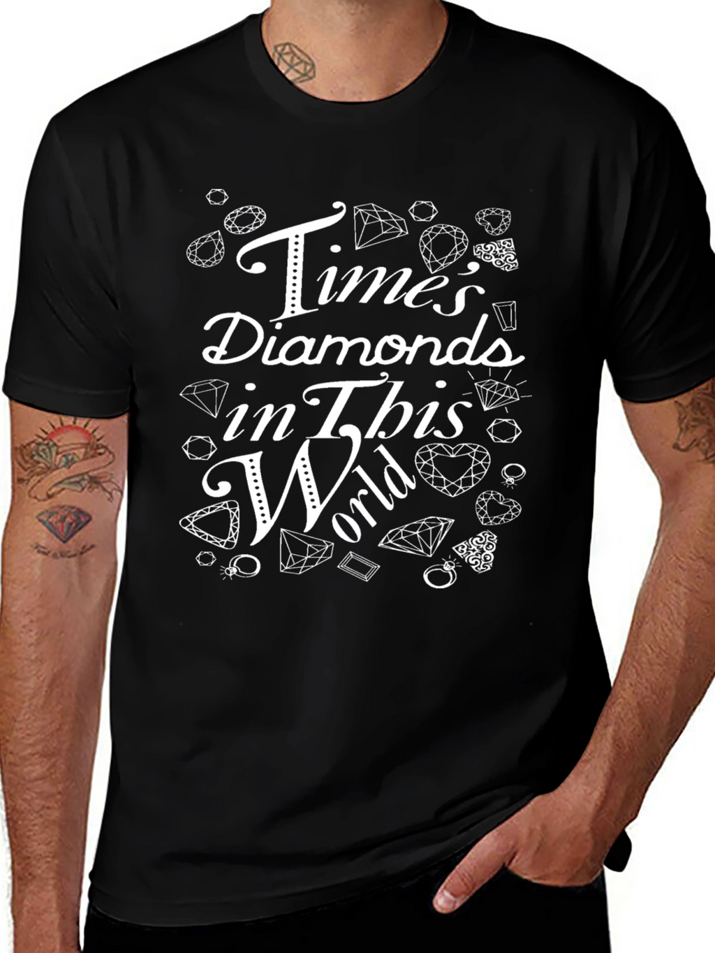 Times Diamonds Graphic T-Shirt - Black
