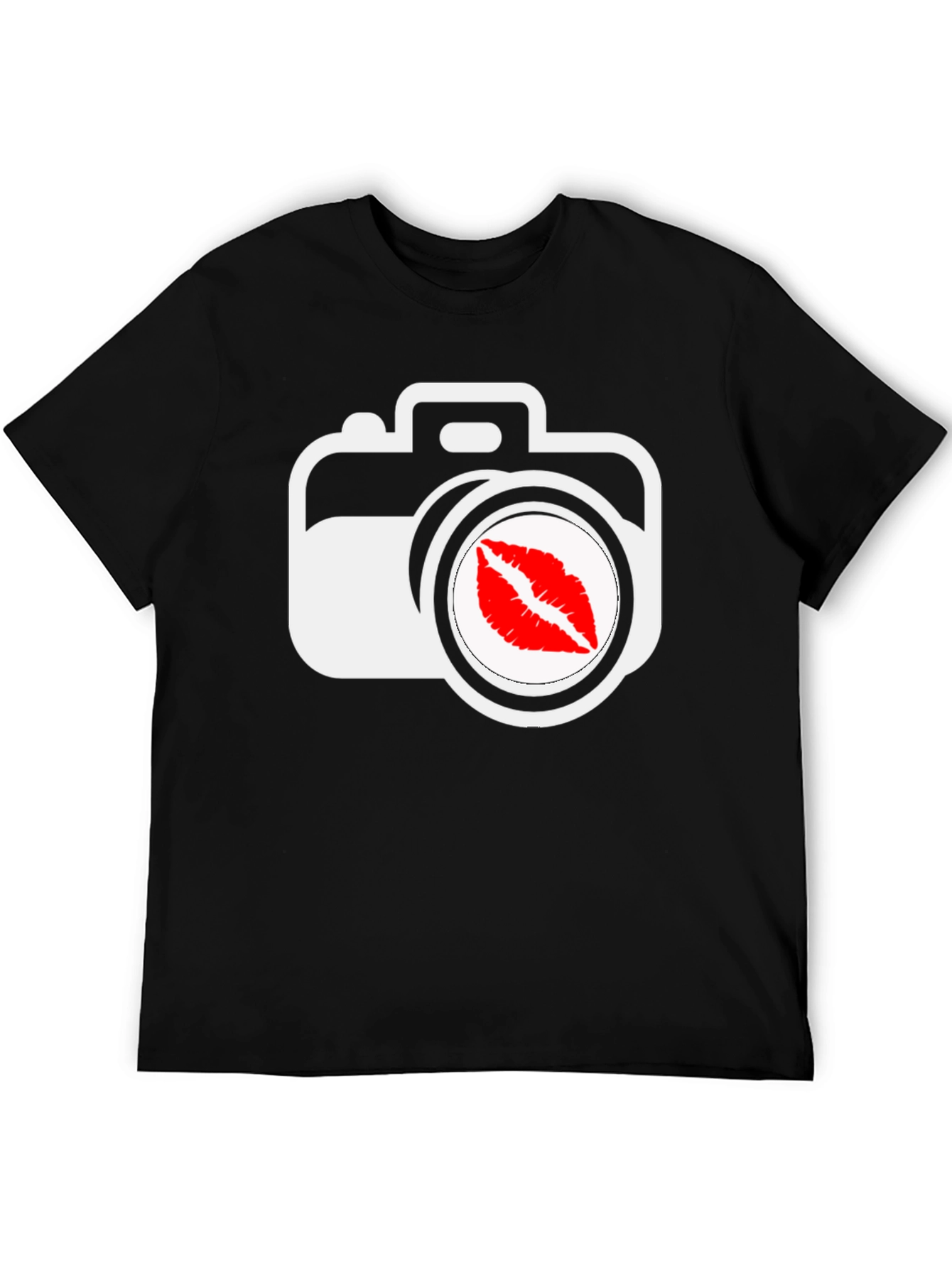 Camera Kiss Graphic T-Shirt - Black
