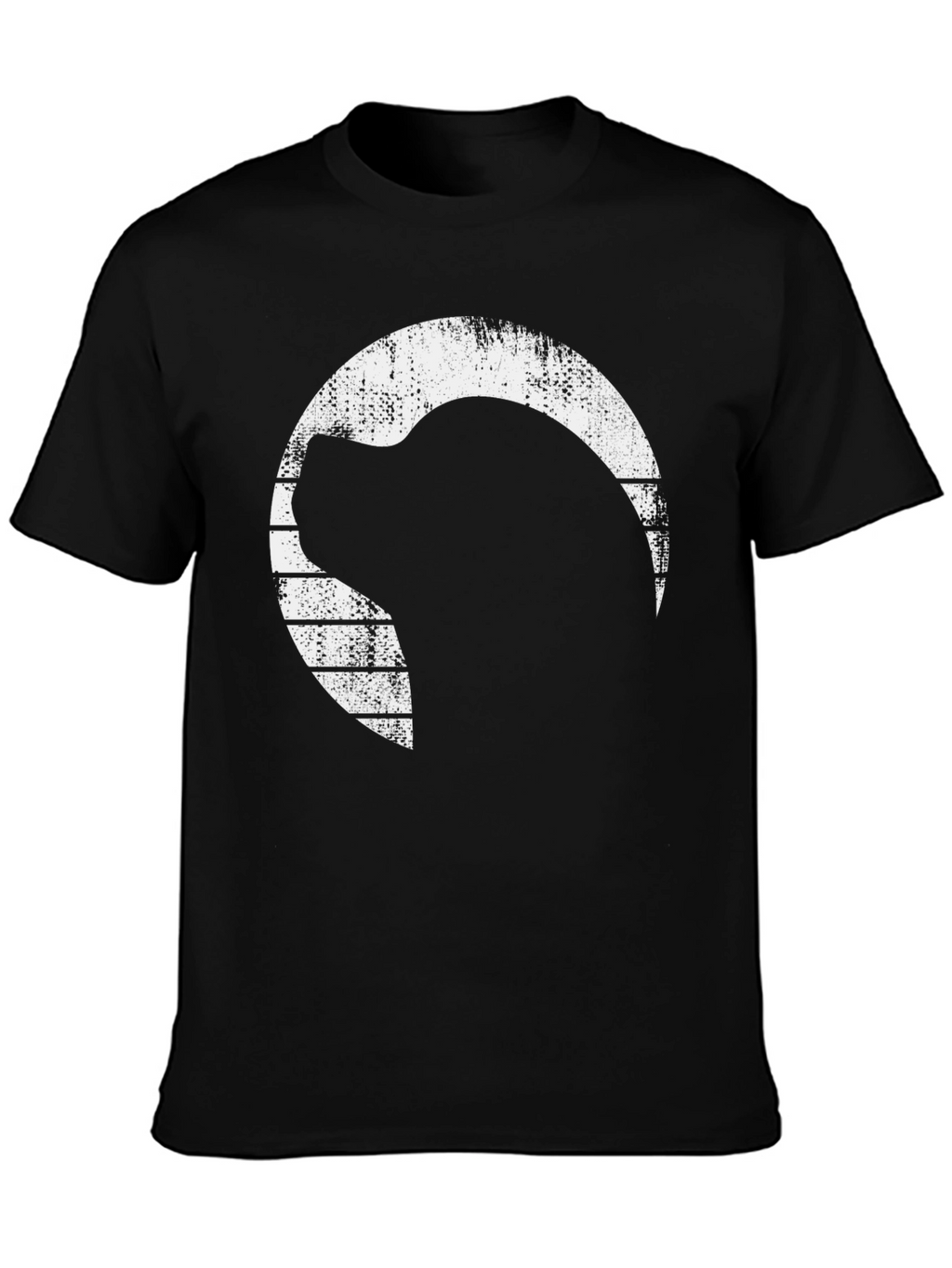 Cool Retro Bear Silhouette T-Shirt - Black