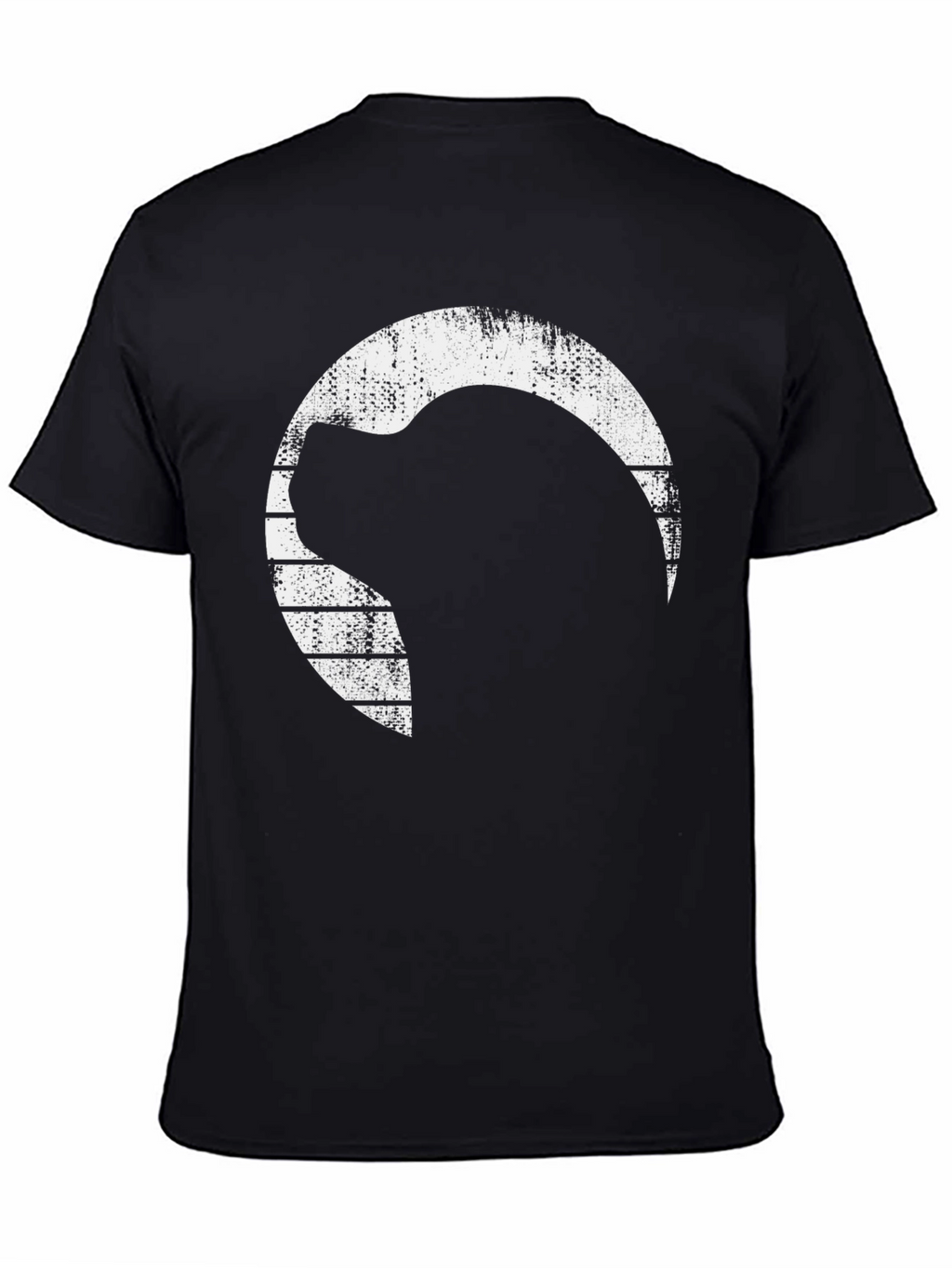 Cool Retro Bear Silhouette T-Shirt - Black