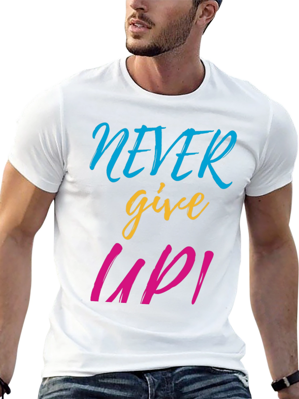 Never Give Up Graphic Tee - Motivational T-Shirt