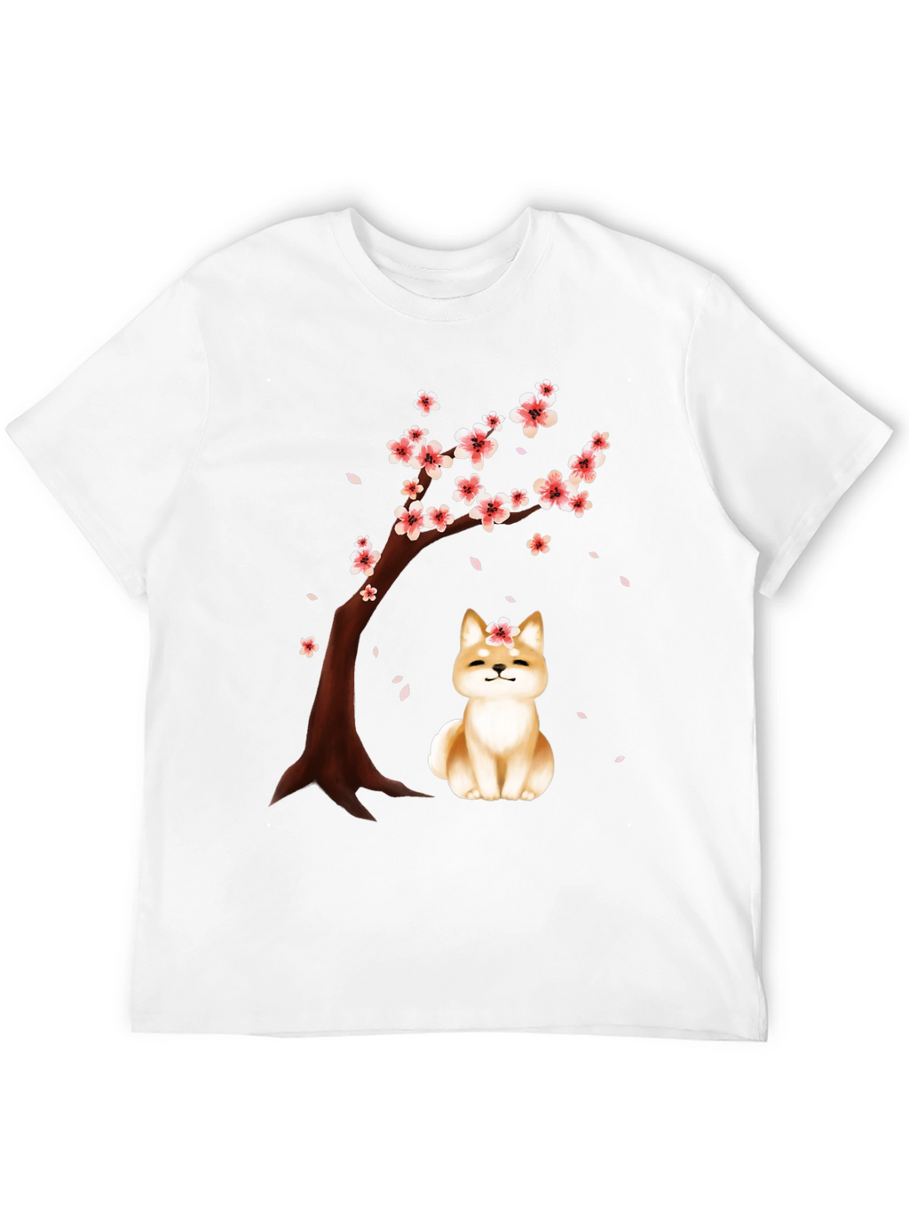 Sakura Shiba Inu Black T-Shirt