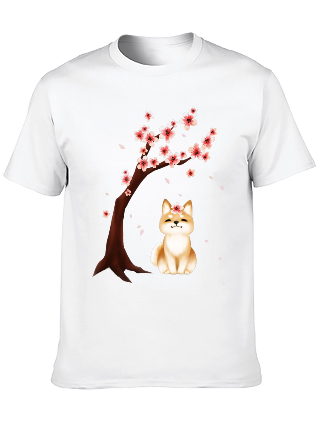 Sakura Shiba Inu Black T-Shirt