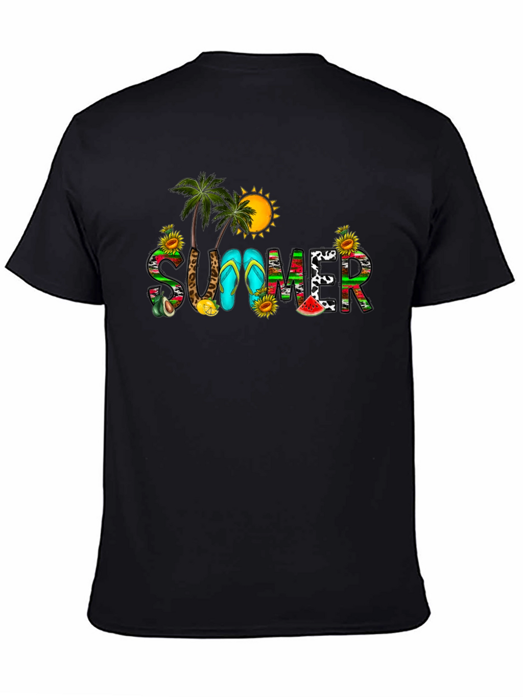Summer Graphic Black T-Shirt