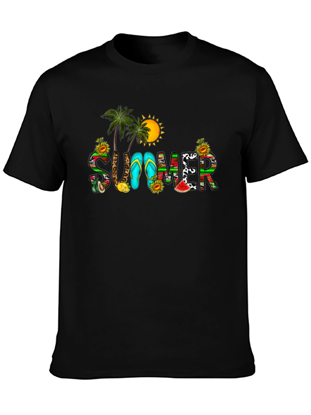Summer Graphic Black T-Shirt