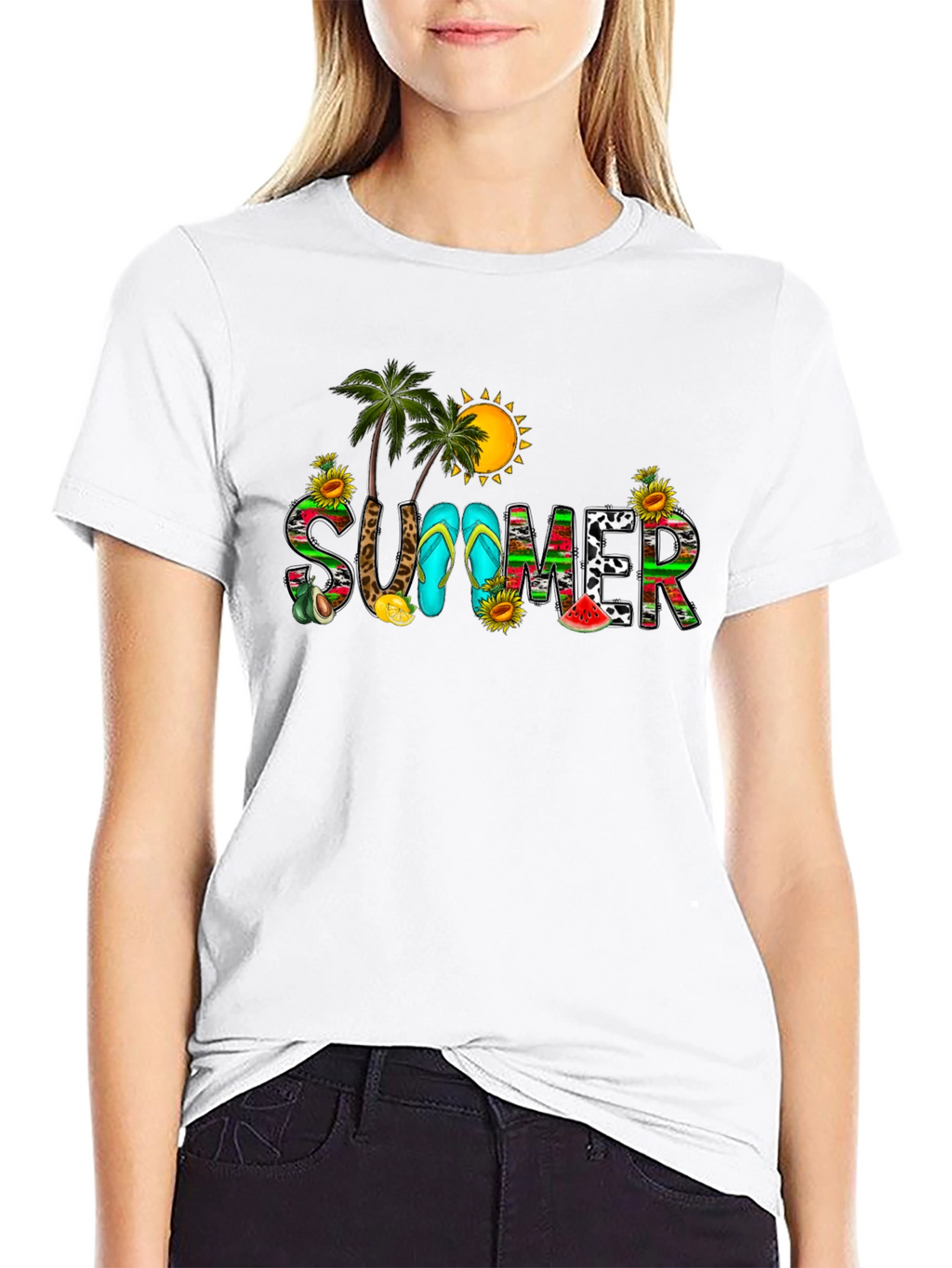 Summer Graphic Black T-Shirt