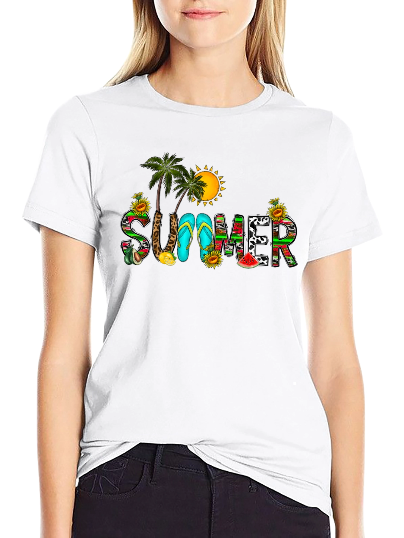 Summer Graphic Black T-Shirt