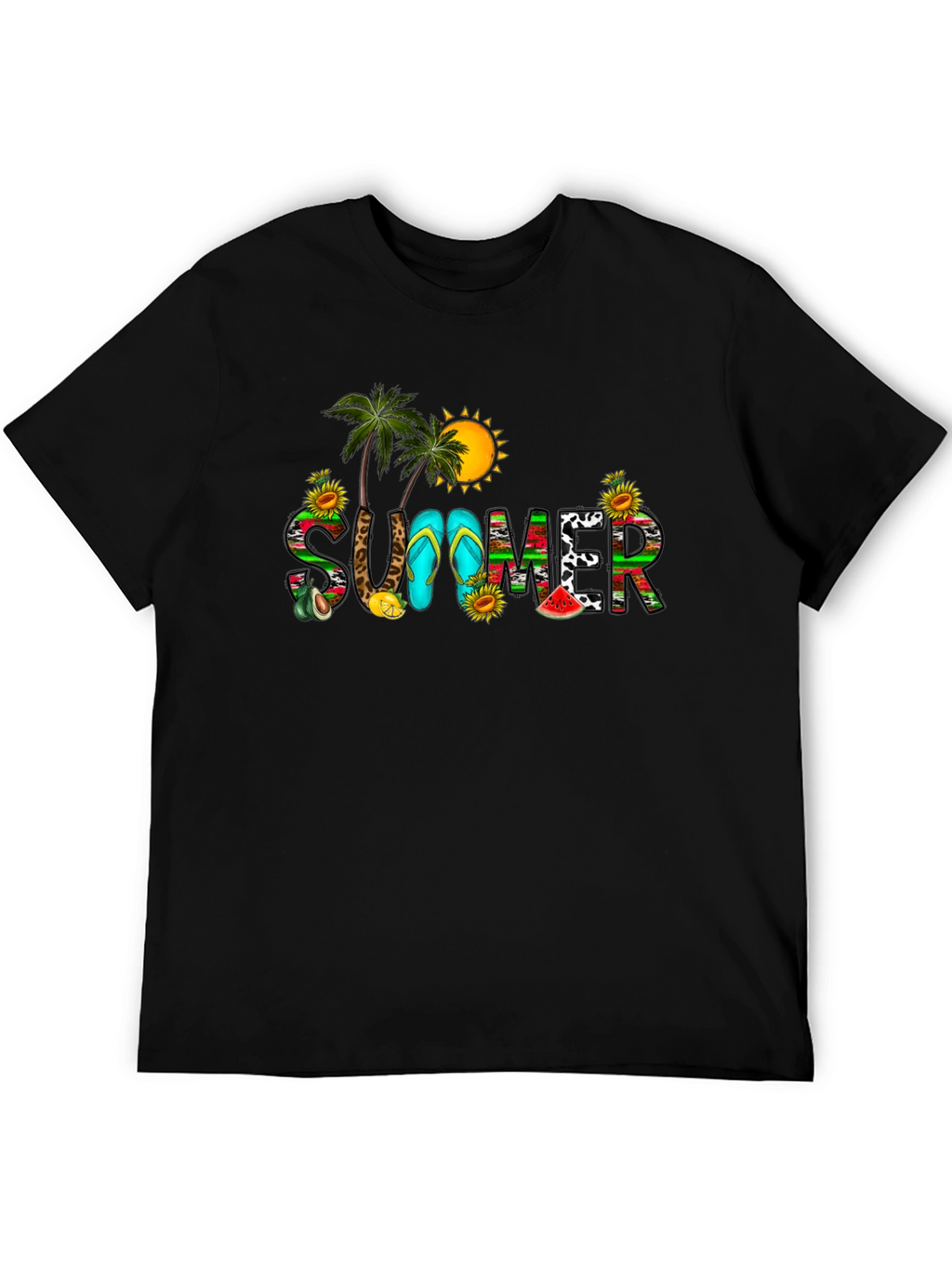 Summer Graphic Black T-Shirt