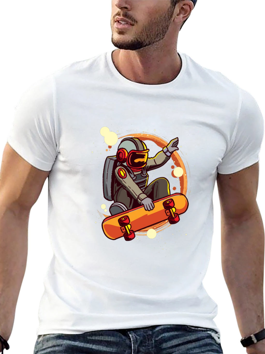 Astronaut Skateboarder Graphic T-Shirt