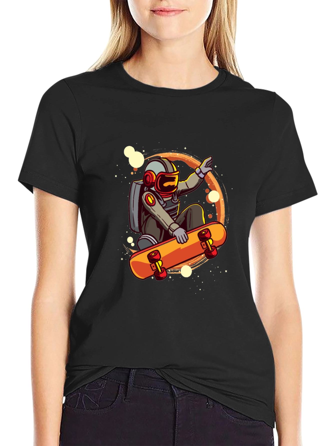 Astronaut Skateboarder Graphic T-Shirt