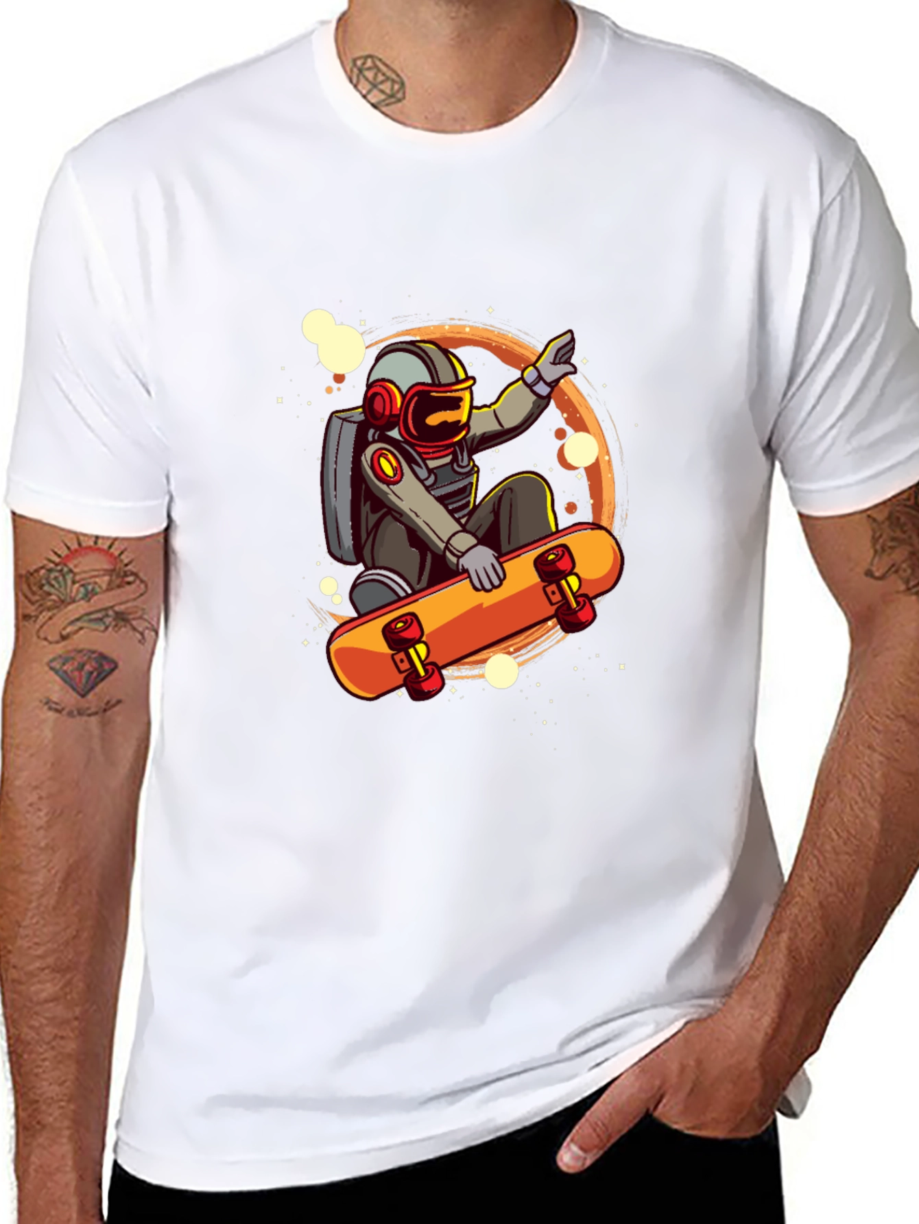 Astronaut Skateboarder Graphic T-Shirt