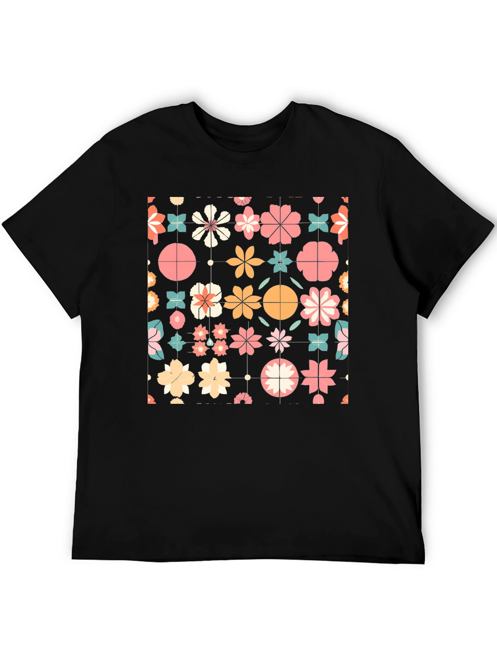 Floral Pattern T-Shirt - Retro Style