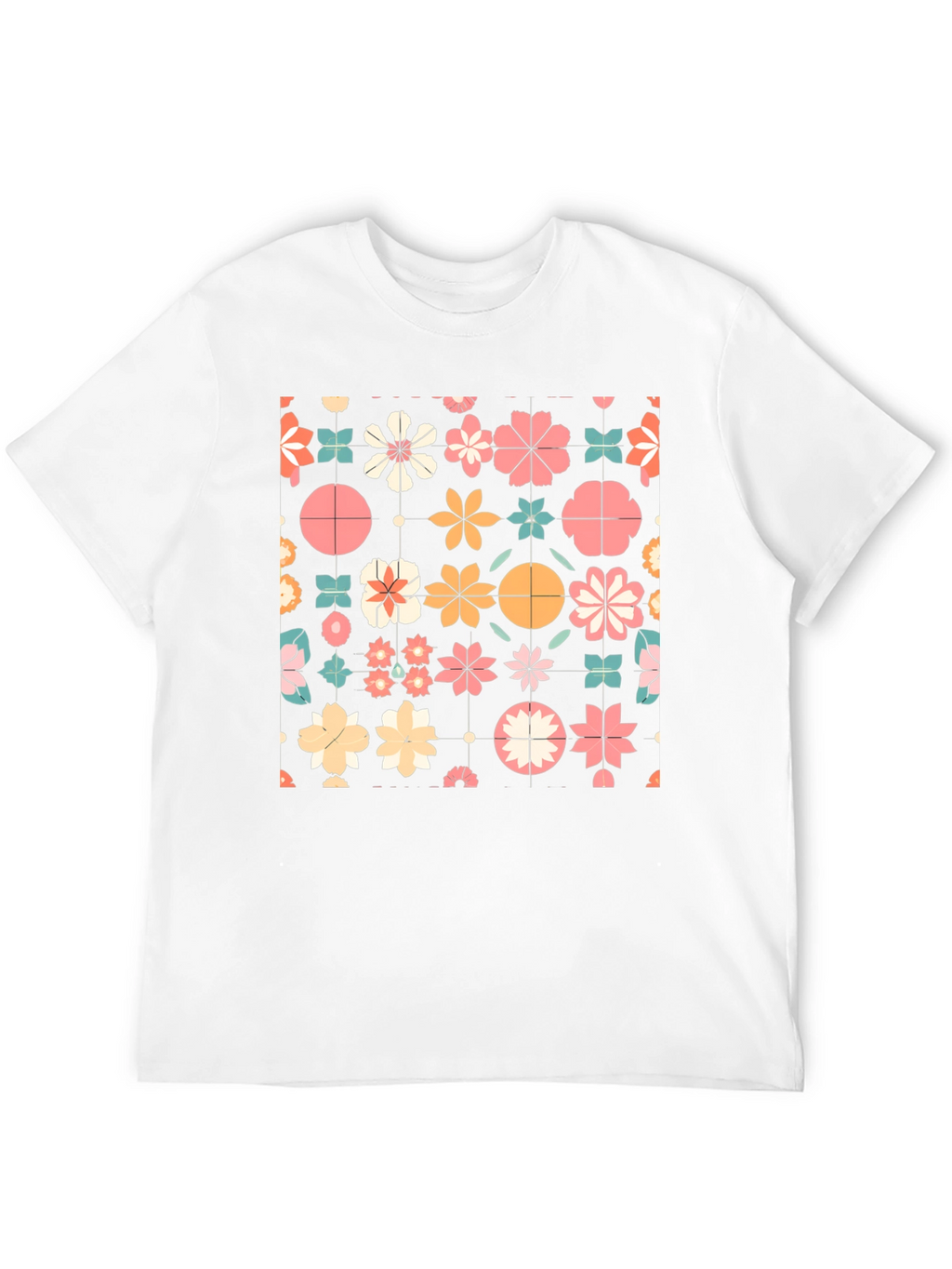 Floral Pattern T-Shirt - Retro Style