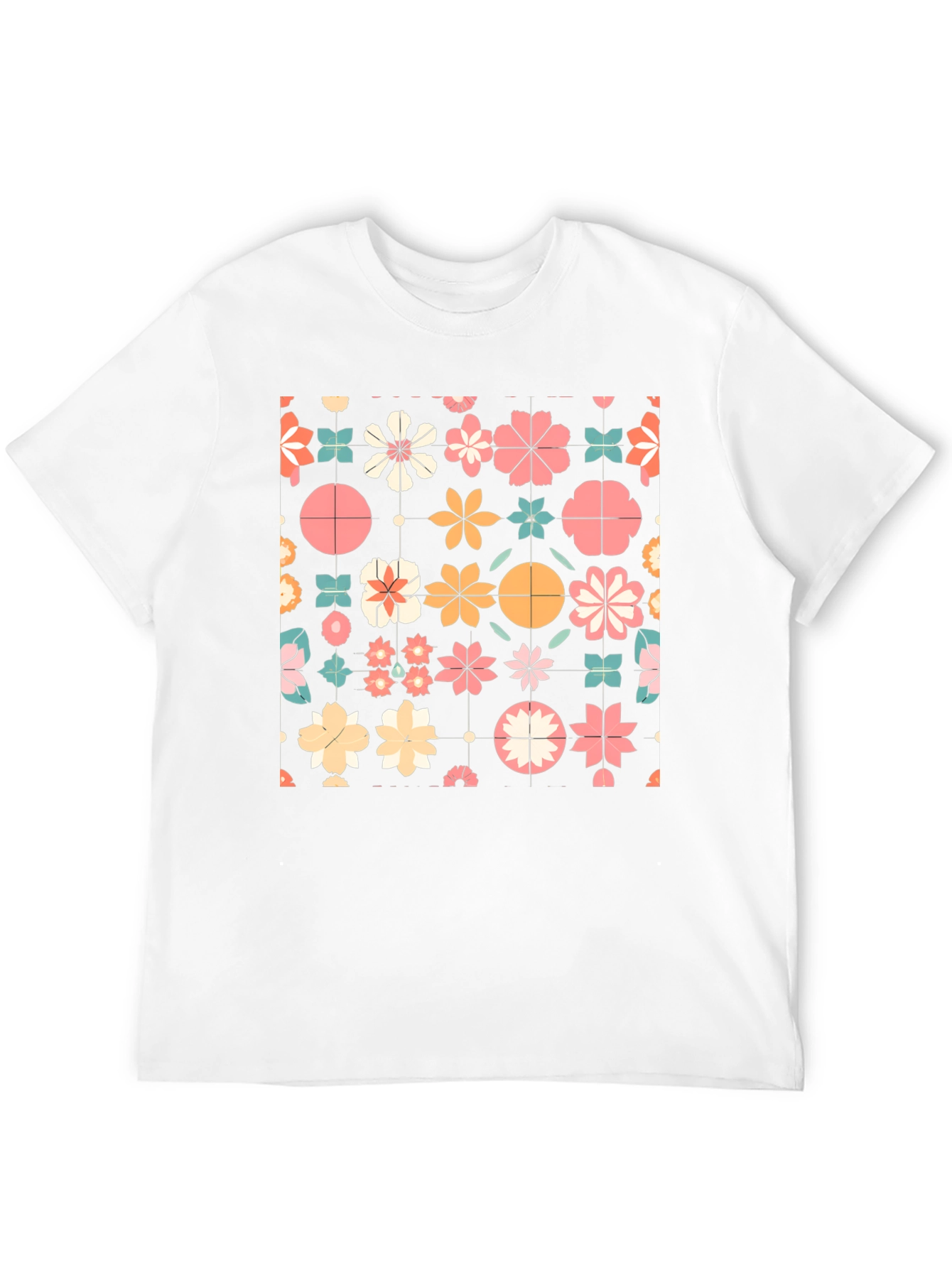 Floral Pattern T-Shirt - Retro Style