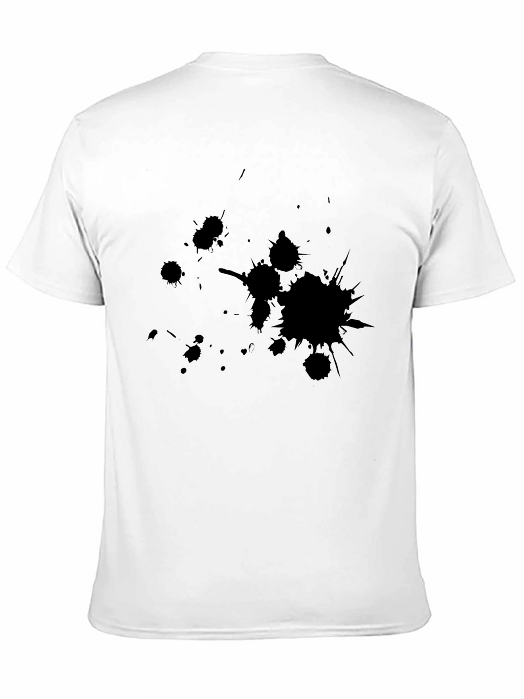 Mens Black Graphic Tee - Ink Splatter Design