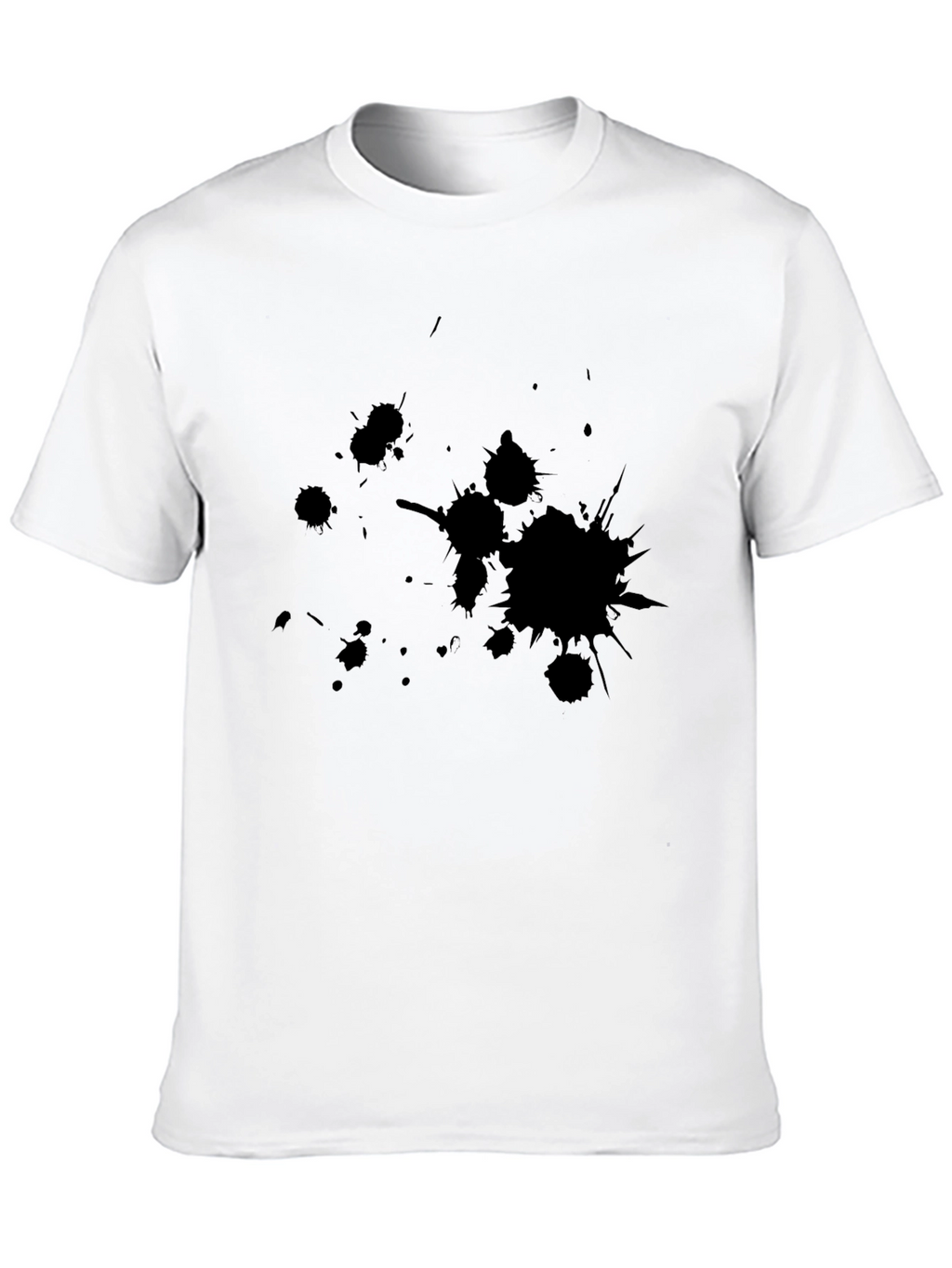 Mens Black Graphic Tee - Ink Splatter Design