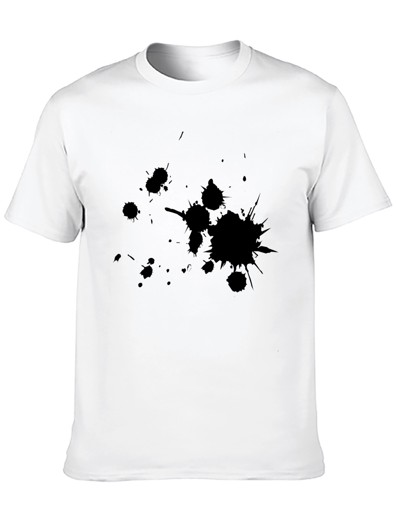 Mens Black Graphic Tee - Ink Splatter Design