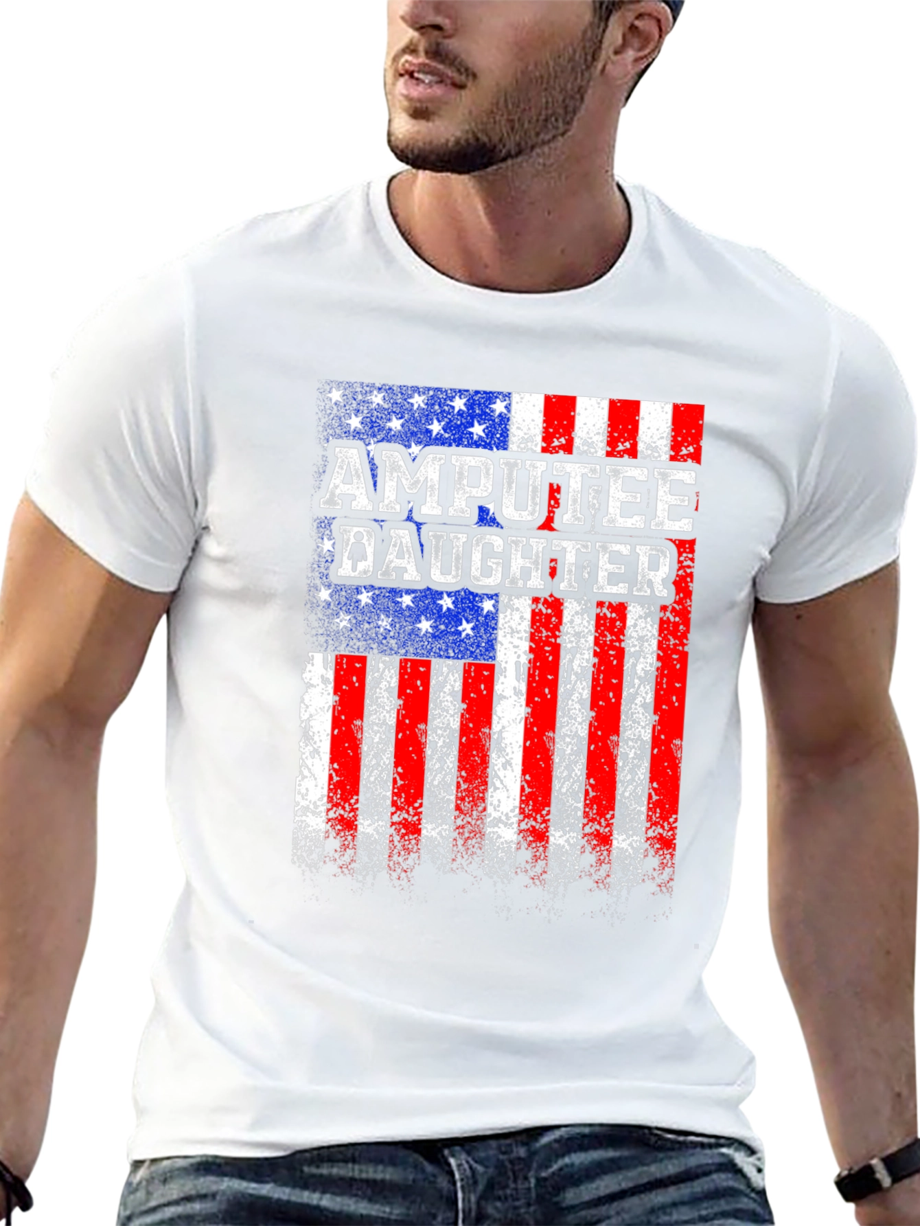 Amputee Daughter Patriotic USA Flag T-Shirt