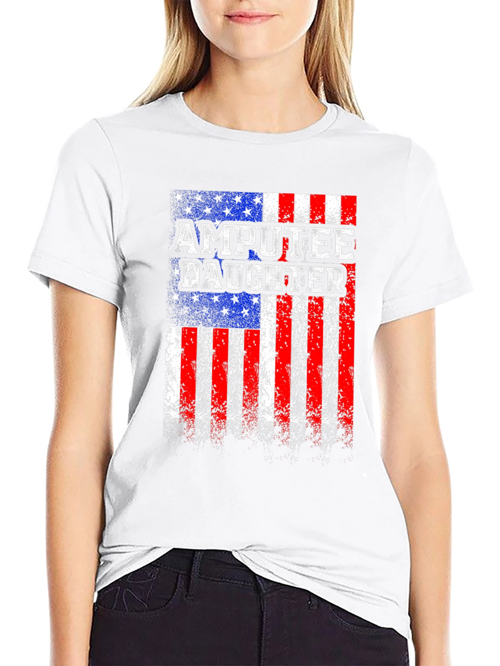 Amputee Daughter Patriotic USA Flag T-Shirt