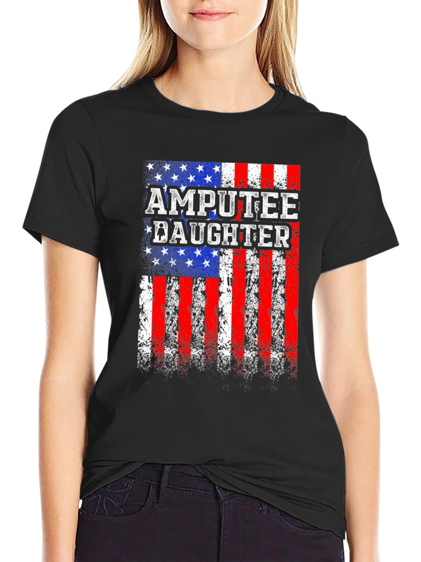 Amputee Daughter Patriotic USA Flag T-Shirt