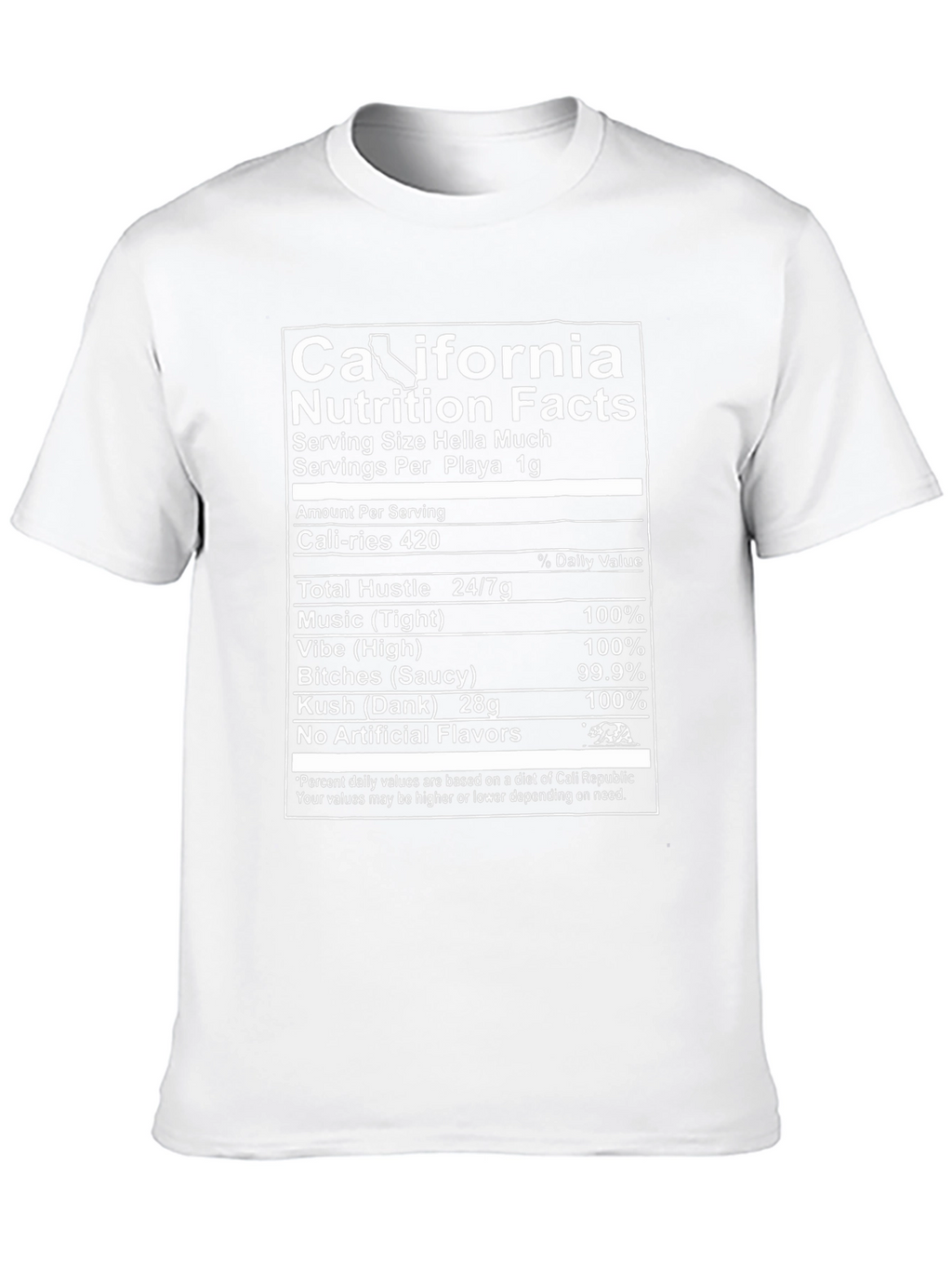California Nutrition Facts Novelty T-Shirt