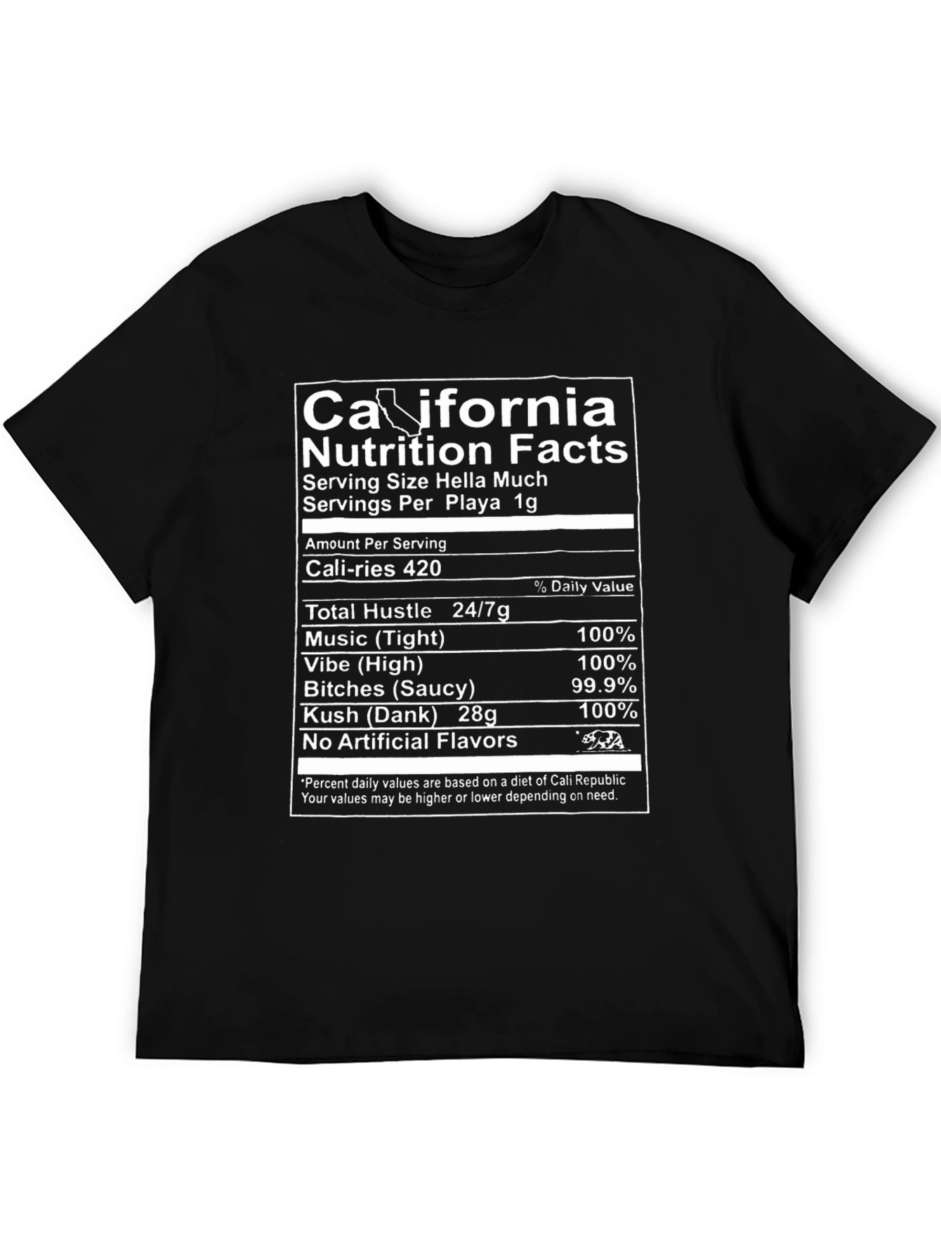 California Nutrition Facts Novelty T-Shirt
