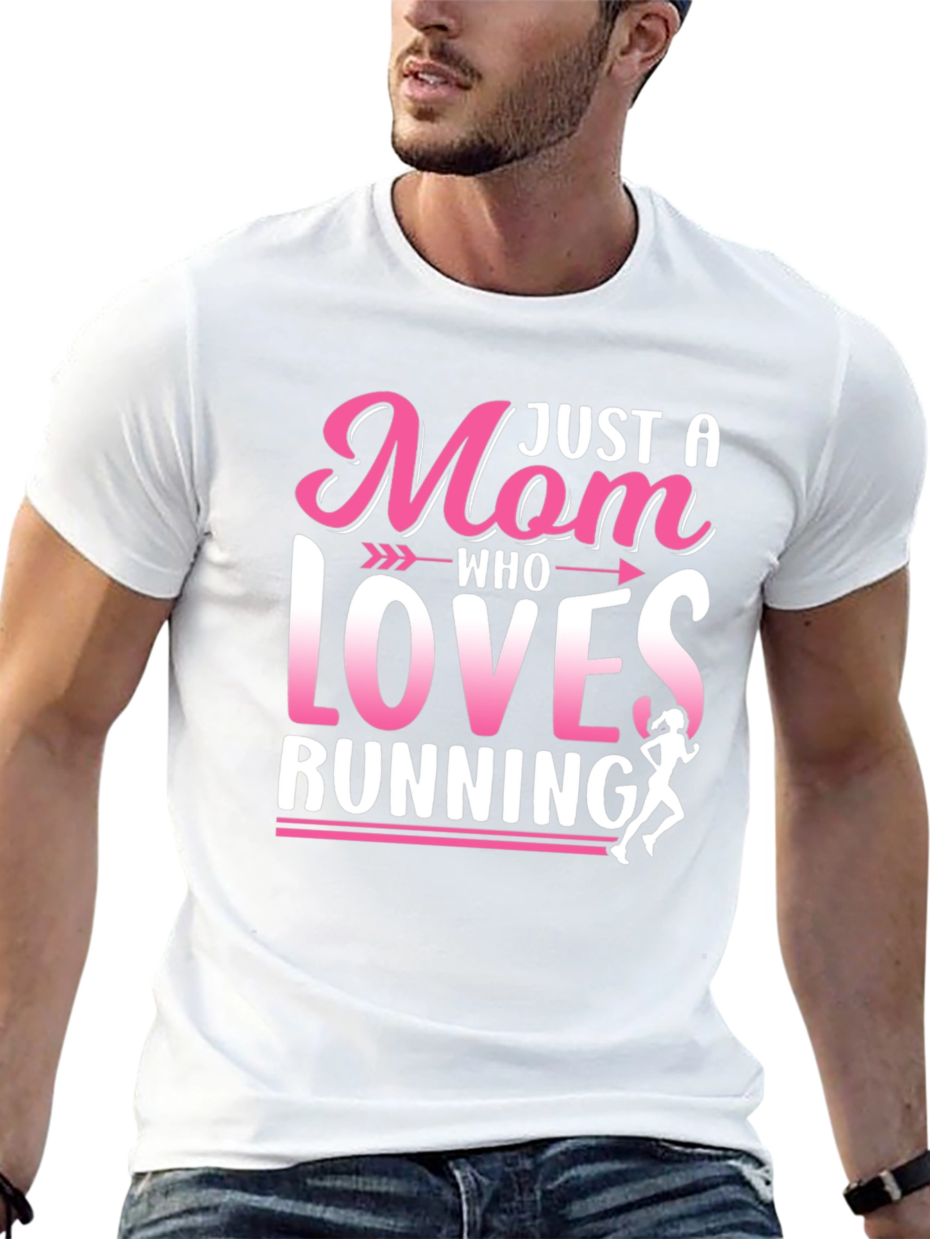 Just a Mom Who Loves Running Black T-Shirt