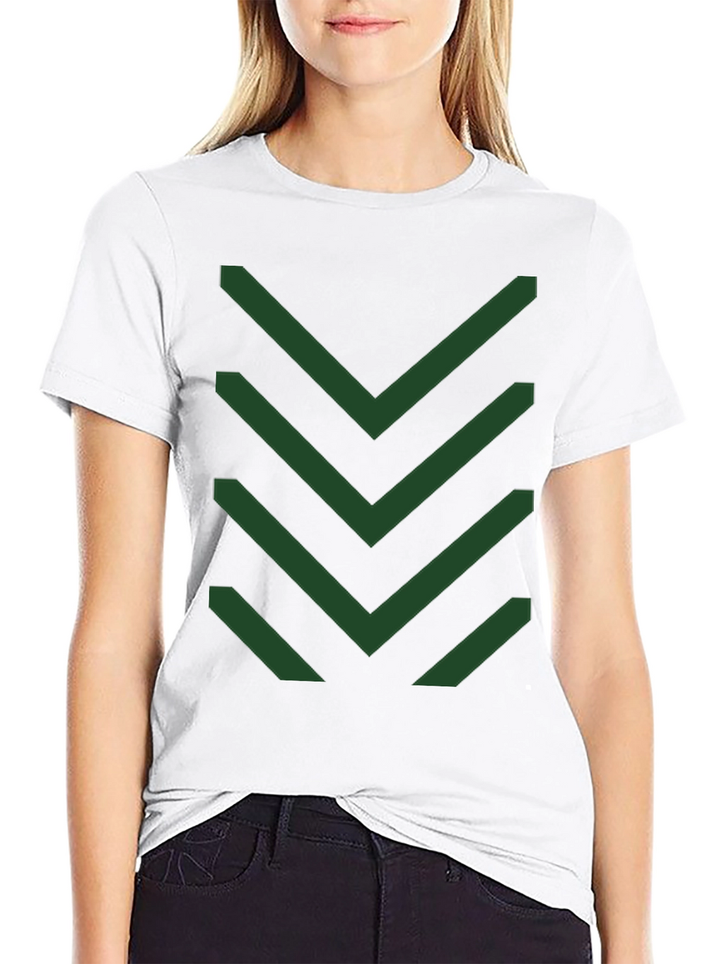 Chevron Pattern Tee - Modern Geometric Design