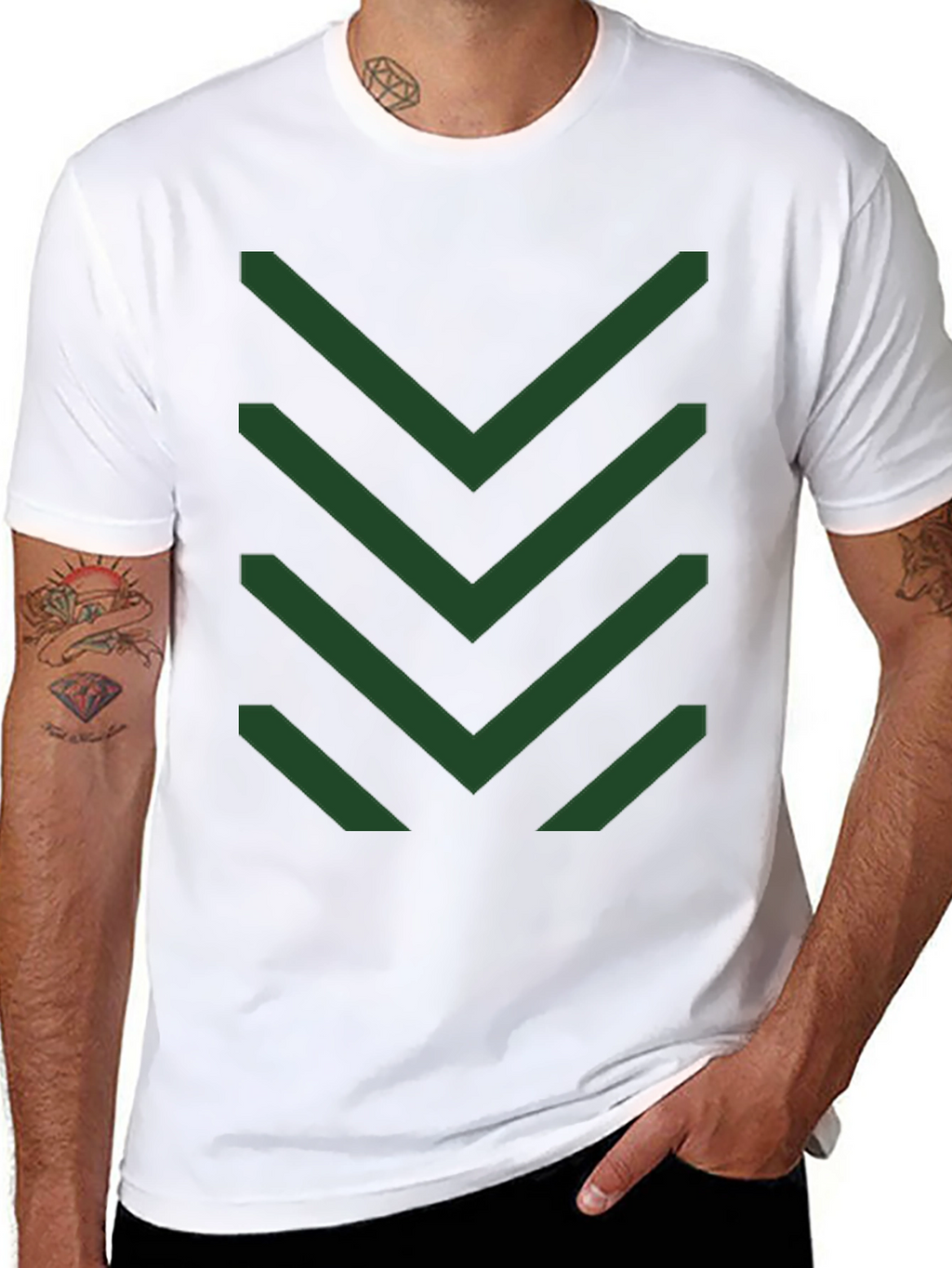 Chevron Pattern Tee - Modern Geometric Design