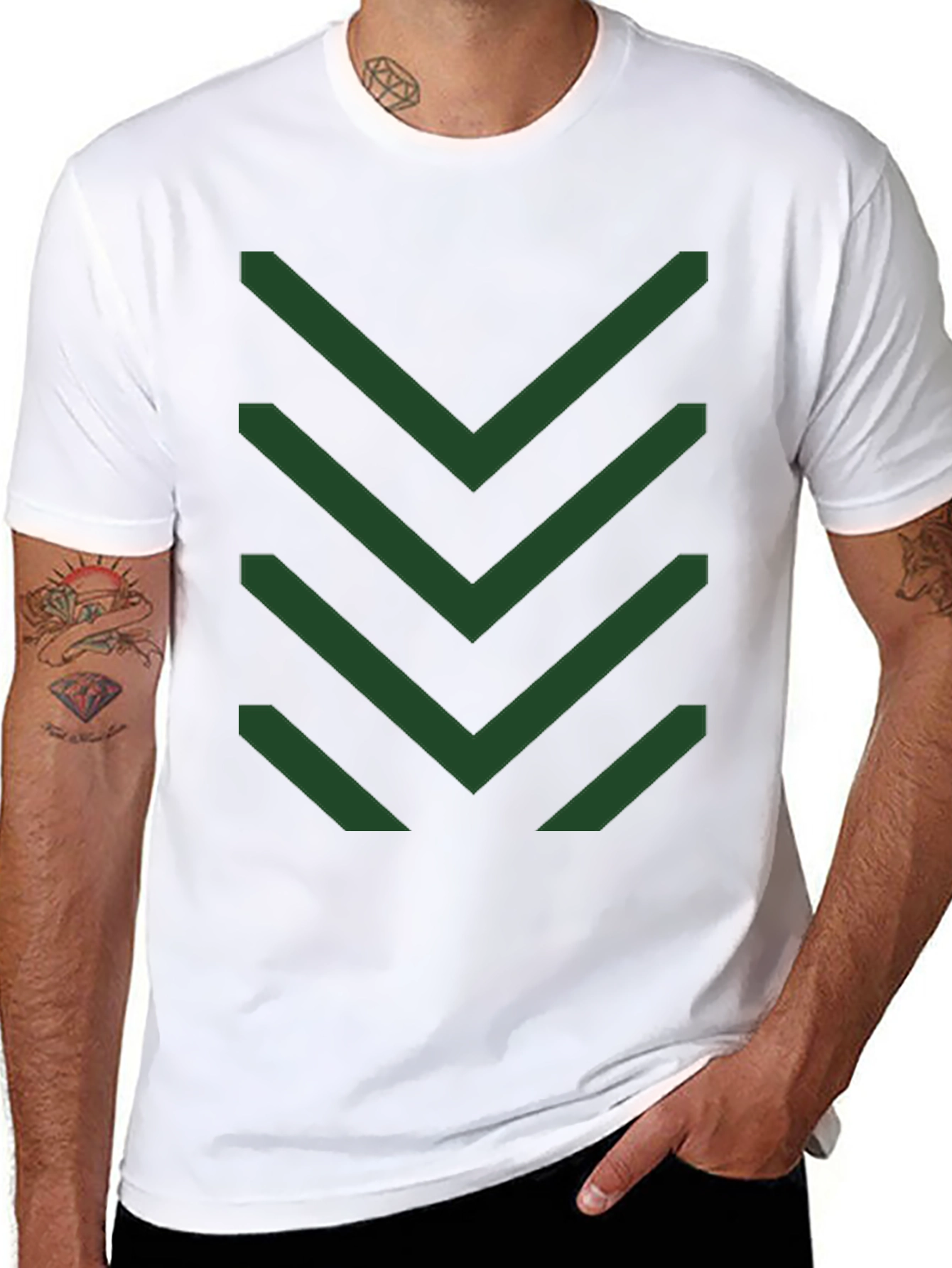 Chevron Pattern Tee - Modern Geometric Design