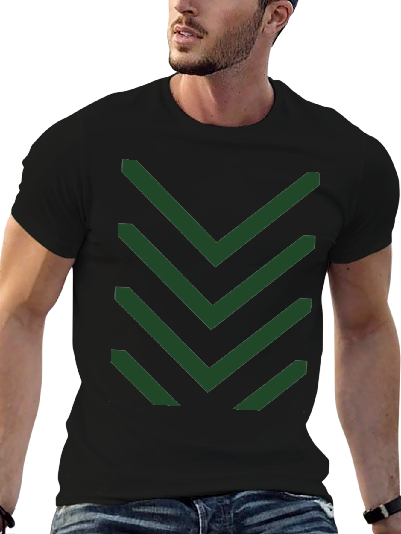 Chevron Pattern Tee - Modern Geometric Design