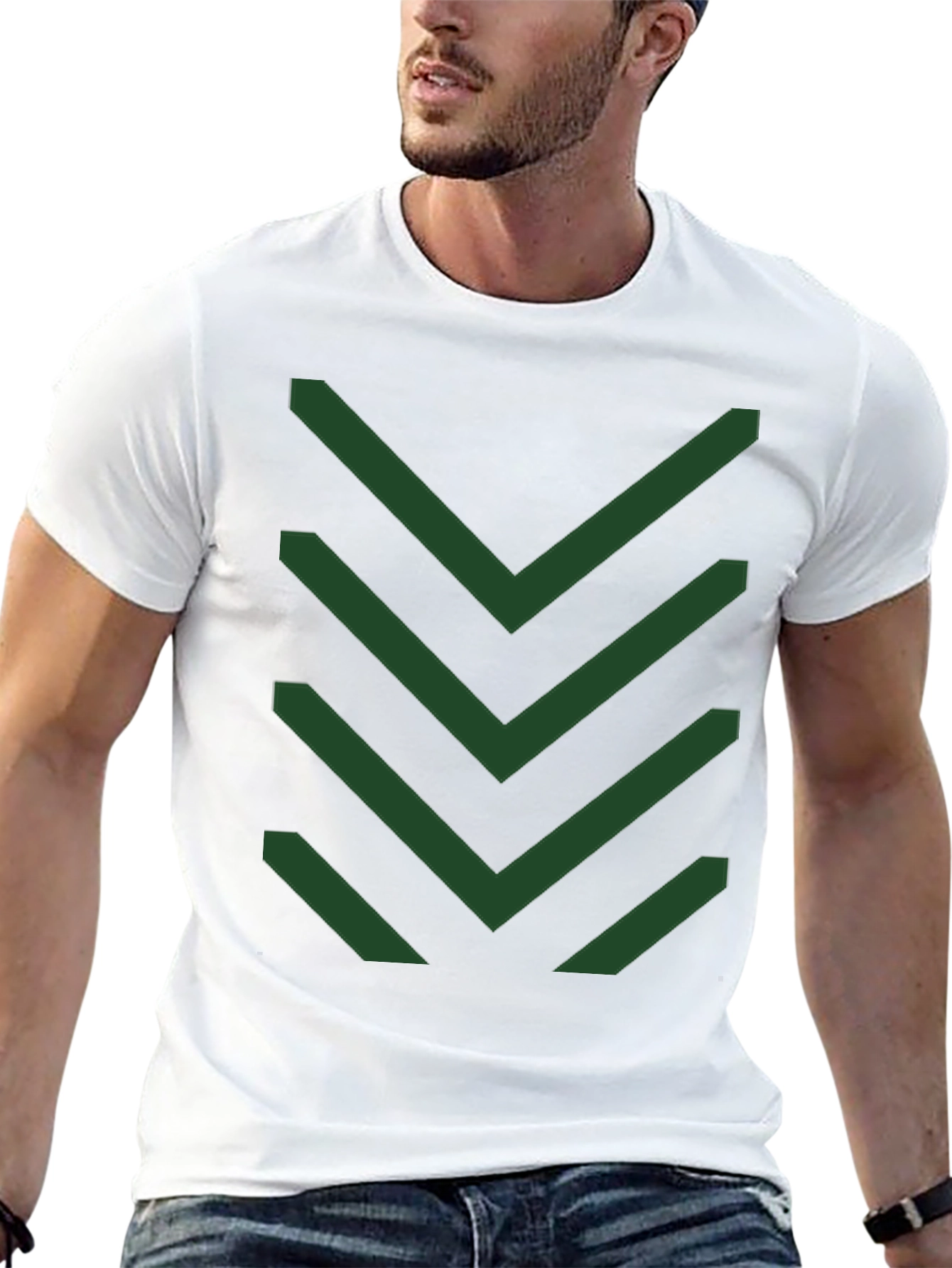 Chevron Pattern Tee - Modern Geometric Design