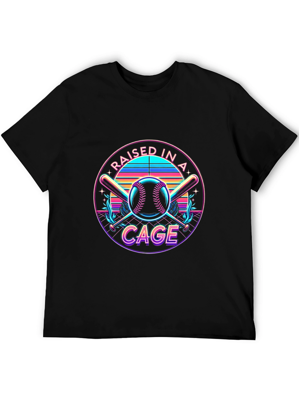 Raised in a Cage Retro Baseball T-Shirt