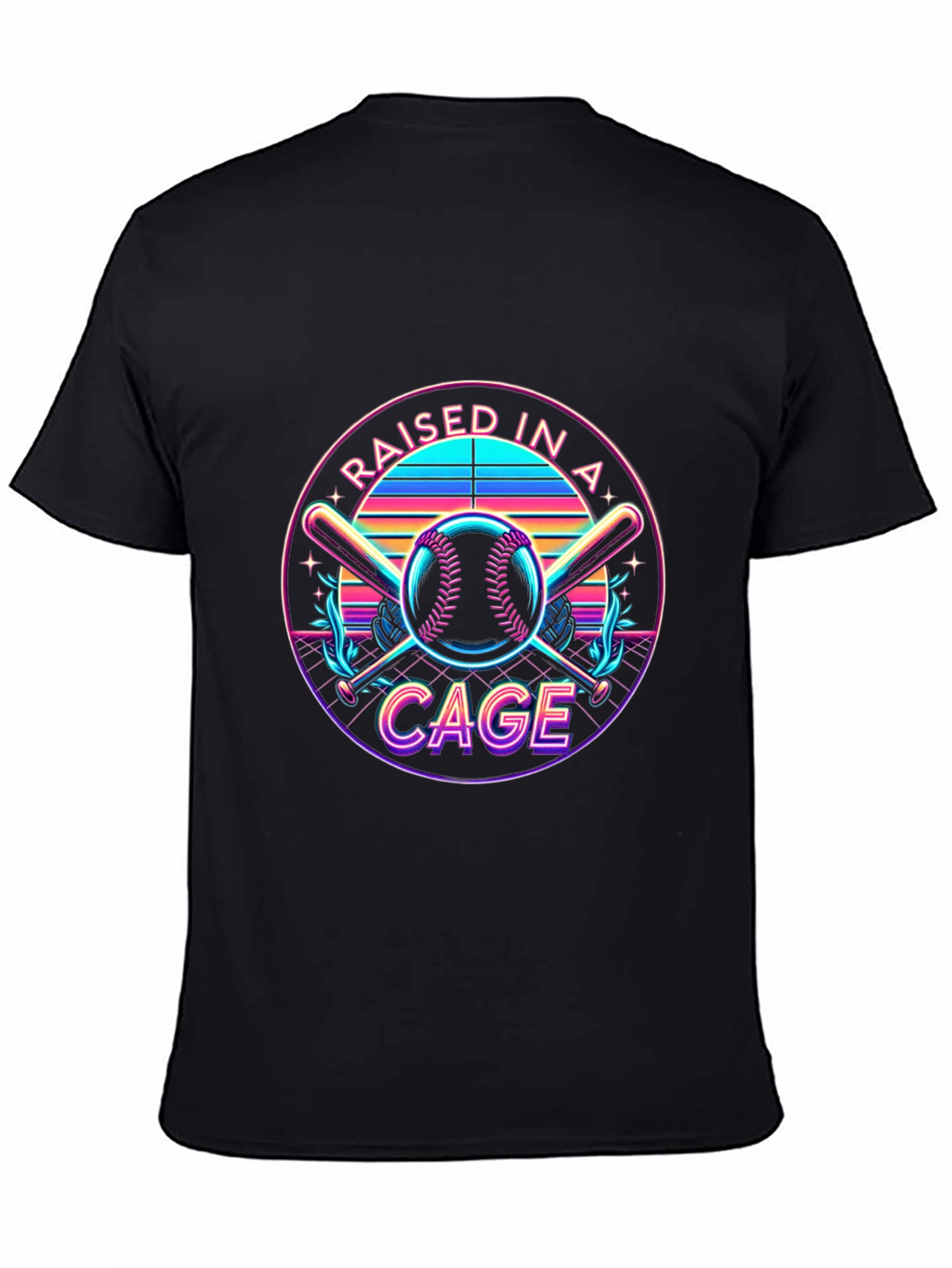 Raised in a Cage Retro Baseball T-Shirt