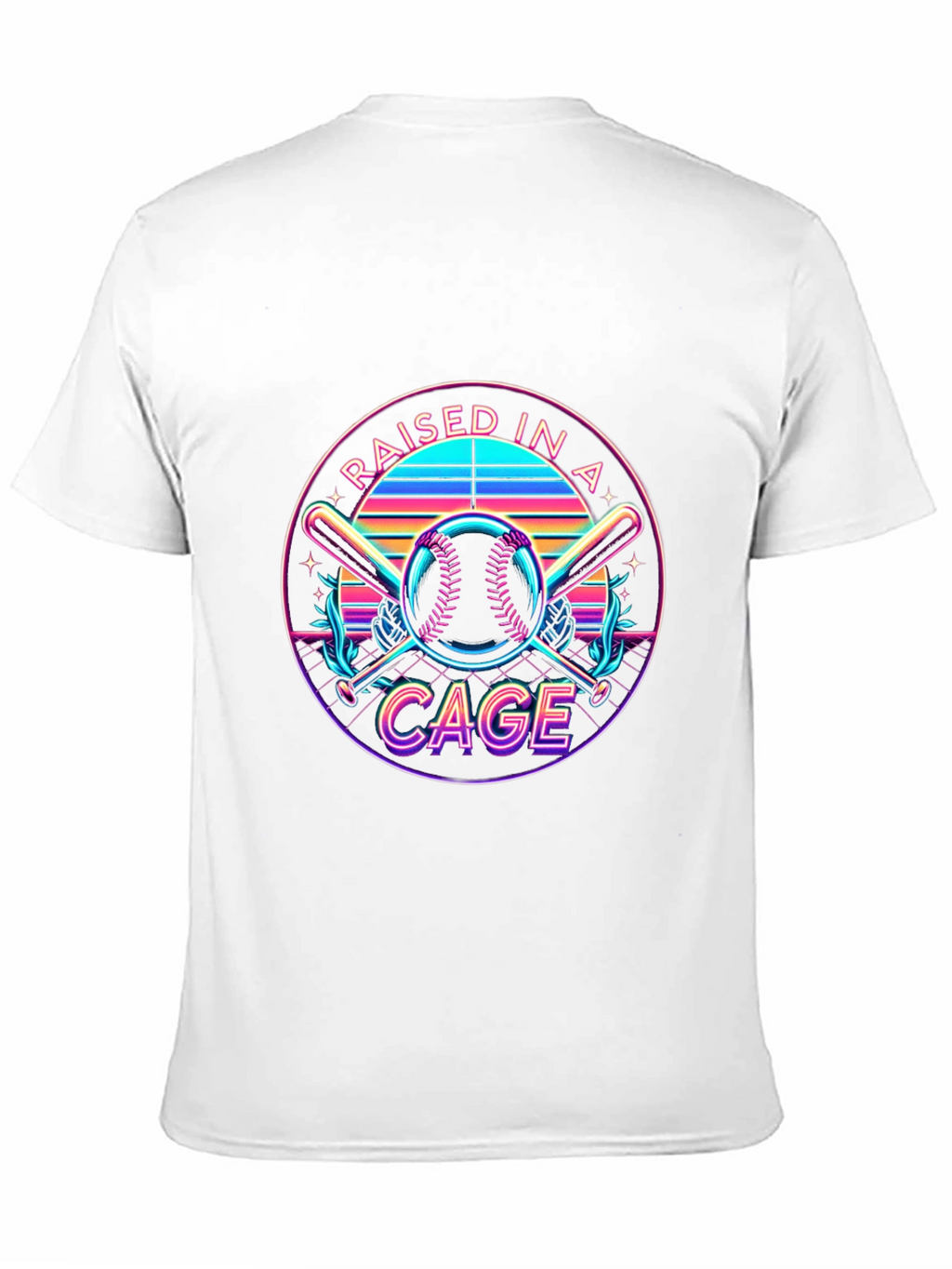 Raised in a Cage Retro Baseball T-Shirt