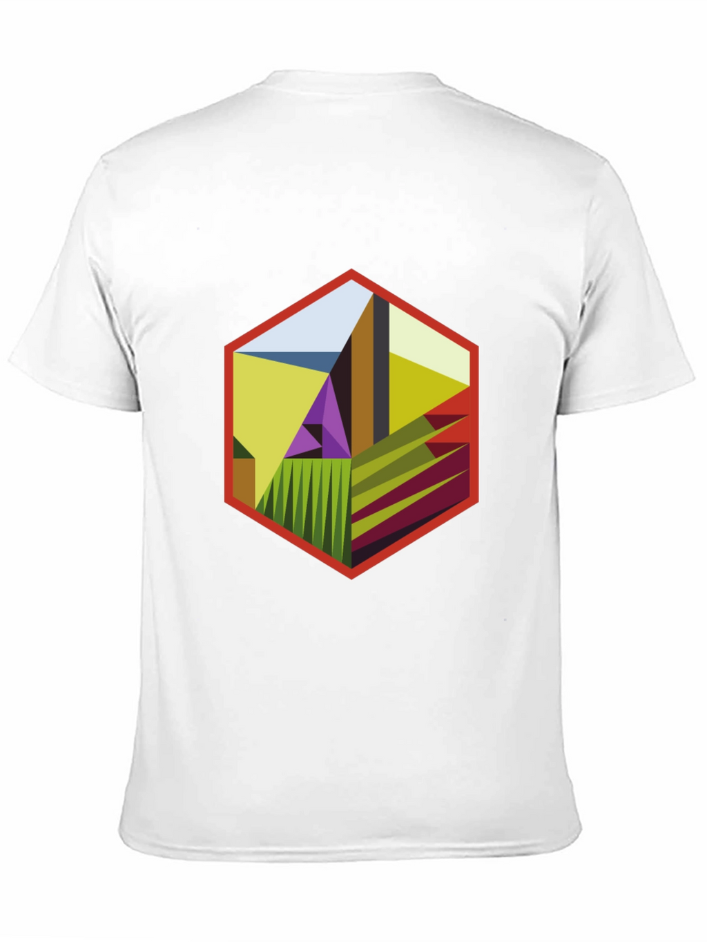 Abstract Hexagon Graphic T-Shirt - Modern Art Tee