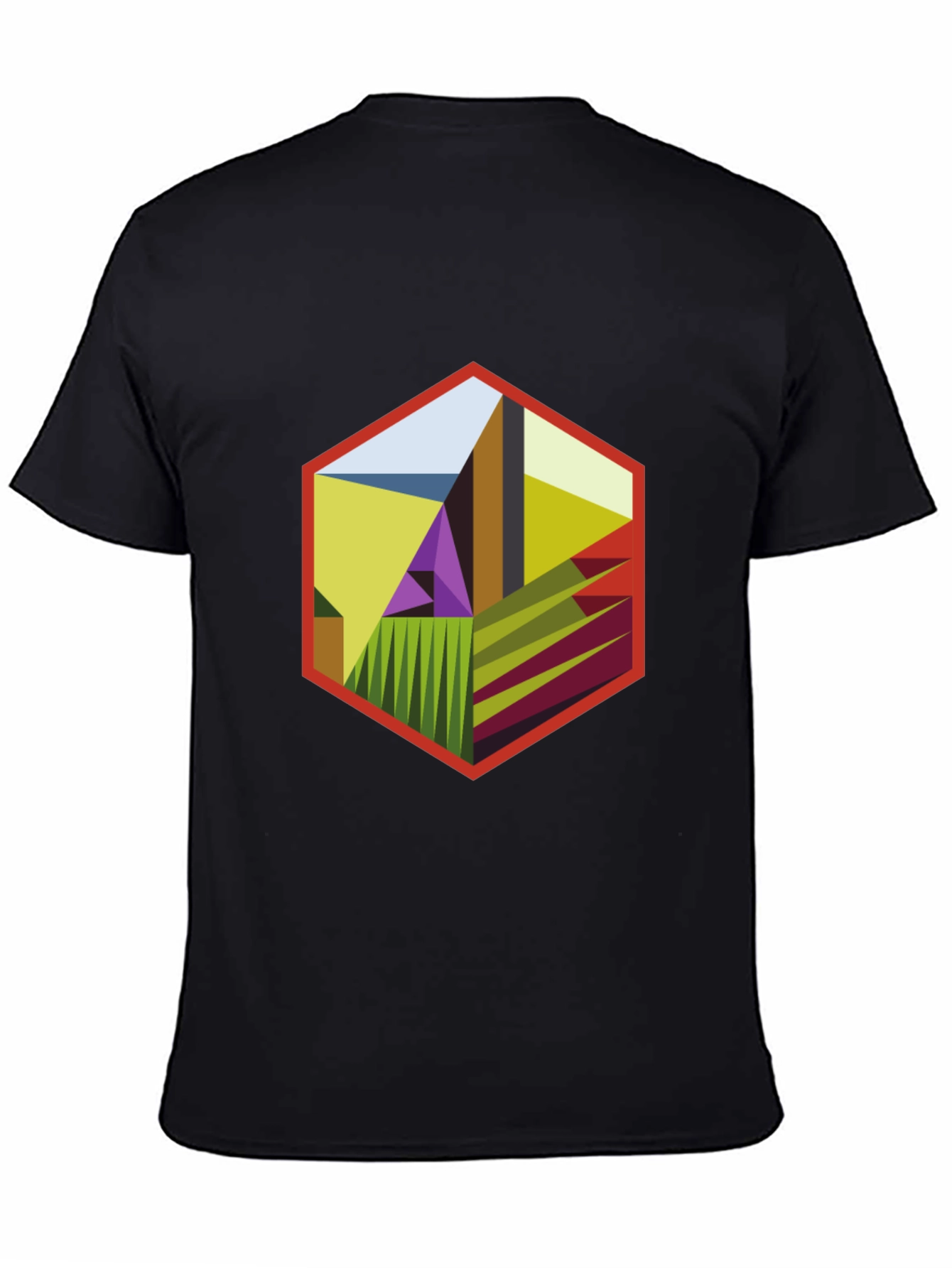 Abstract Hexagon Graphic T-Shirt - Modern Art Tee