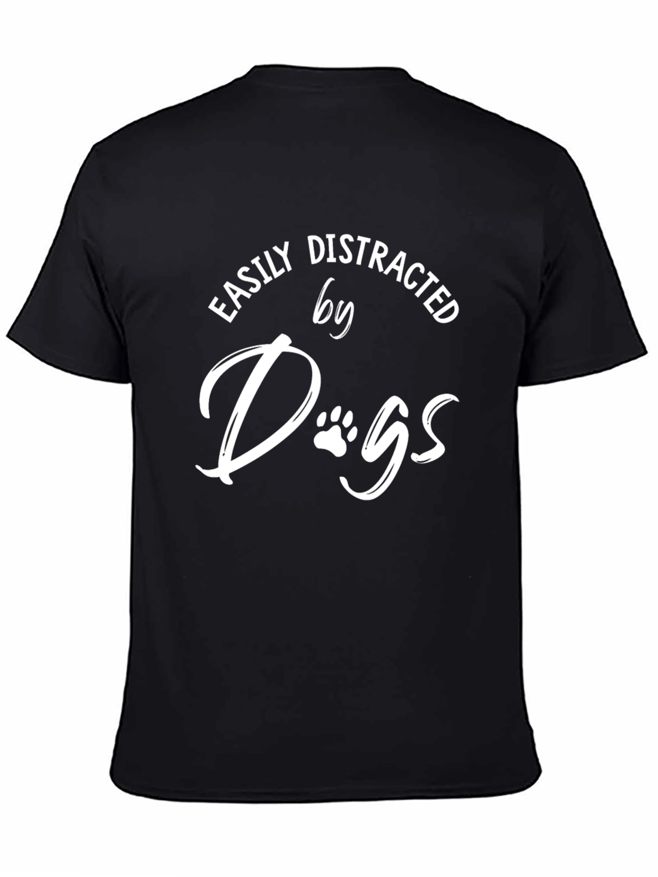Easily Distracted By Dogs Black Graphic Tee
