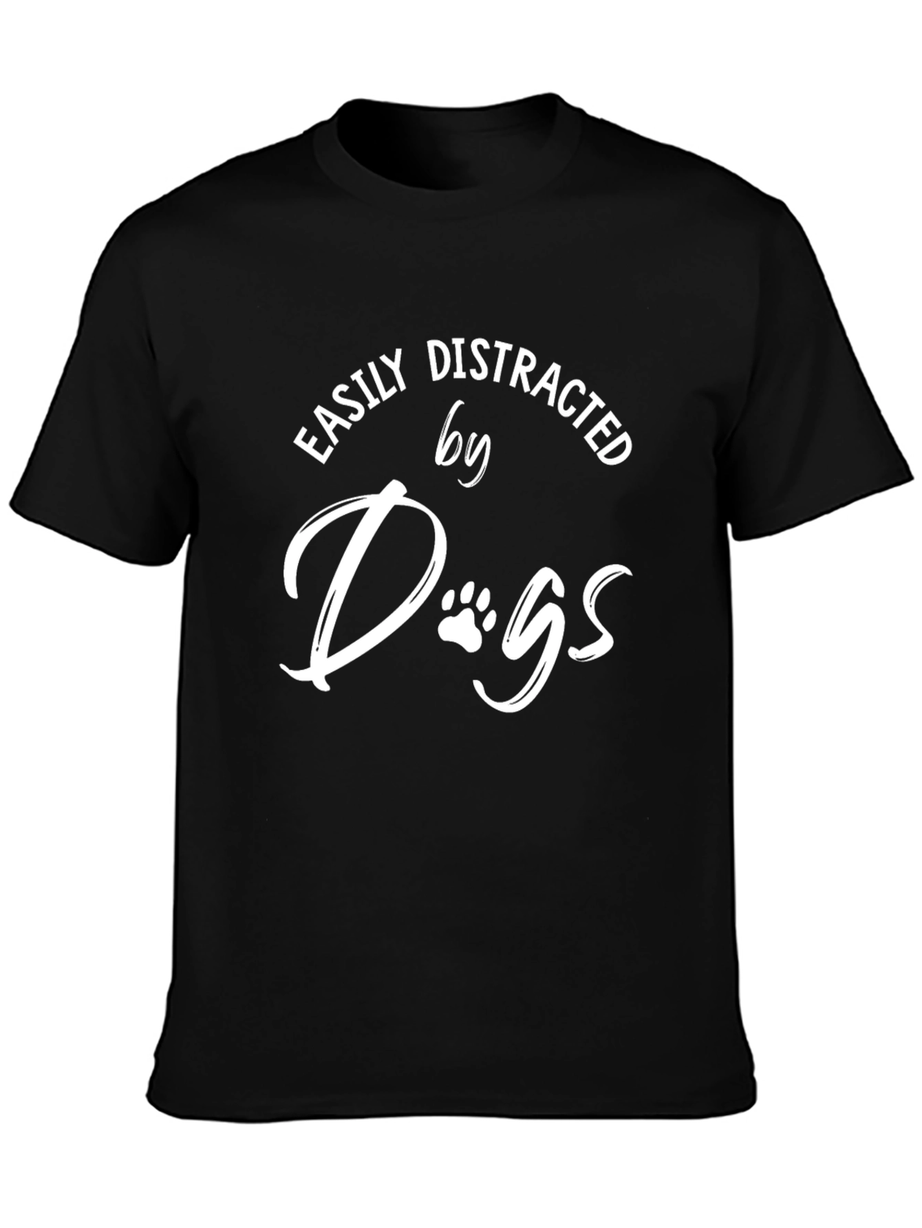 Easily Distracted By Dogs Black Graphic Tee