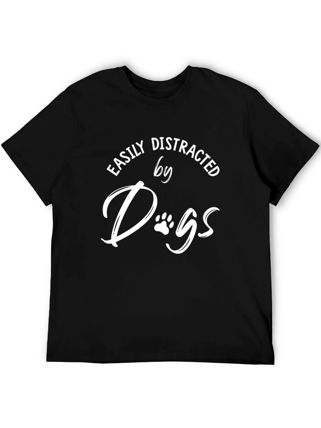 Easily Distracted By Dogs Black Graphic Tee