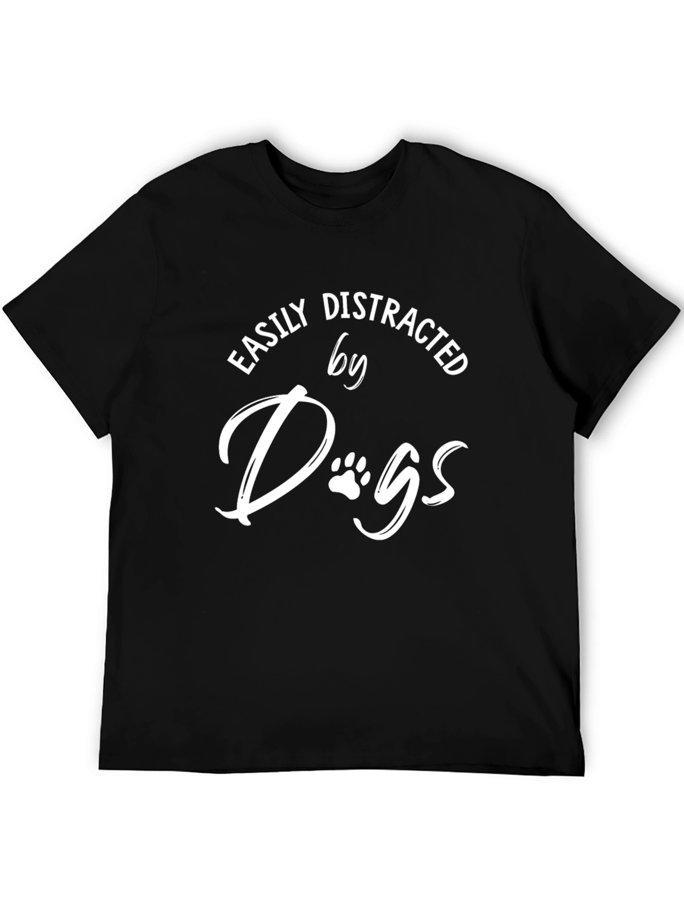 Easily Distracted By Dogs Black Graphic Tee