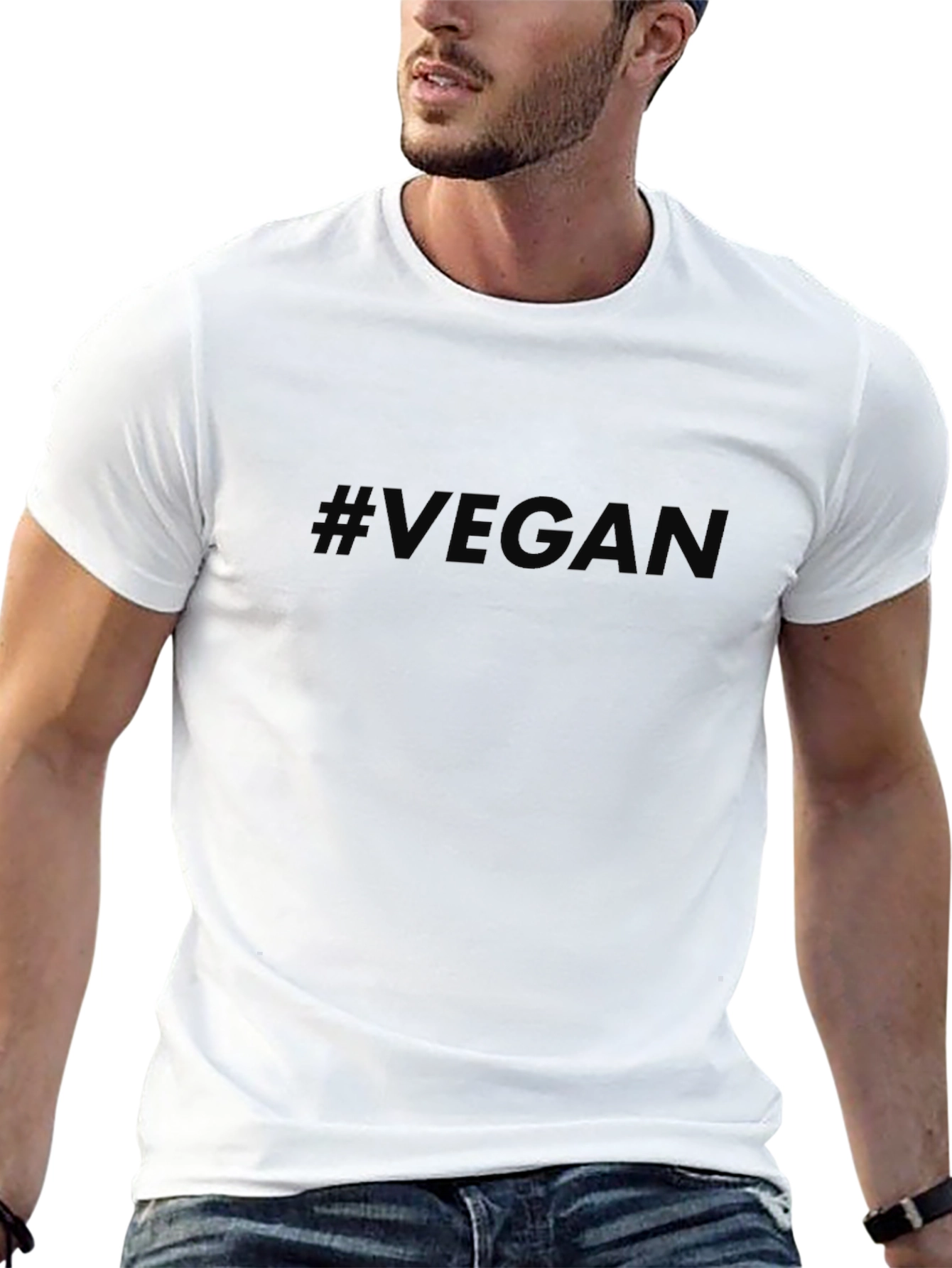 #Vegan Black T-Shirt - Eco-Friendly Lifestyle Apparel