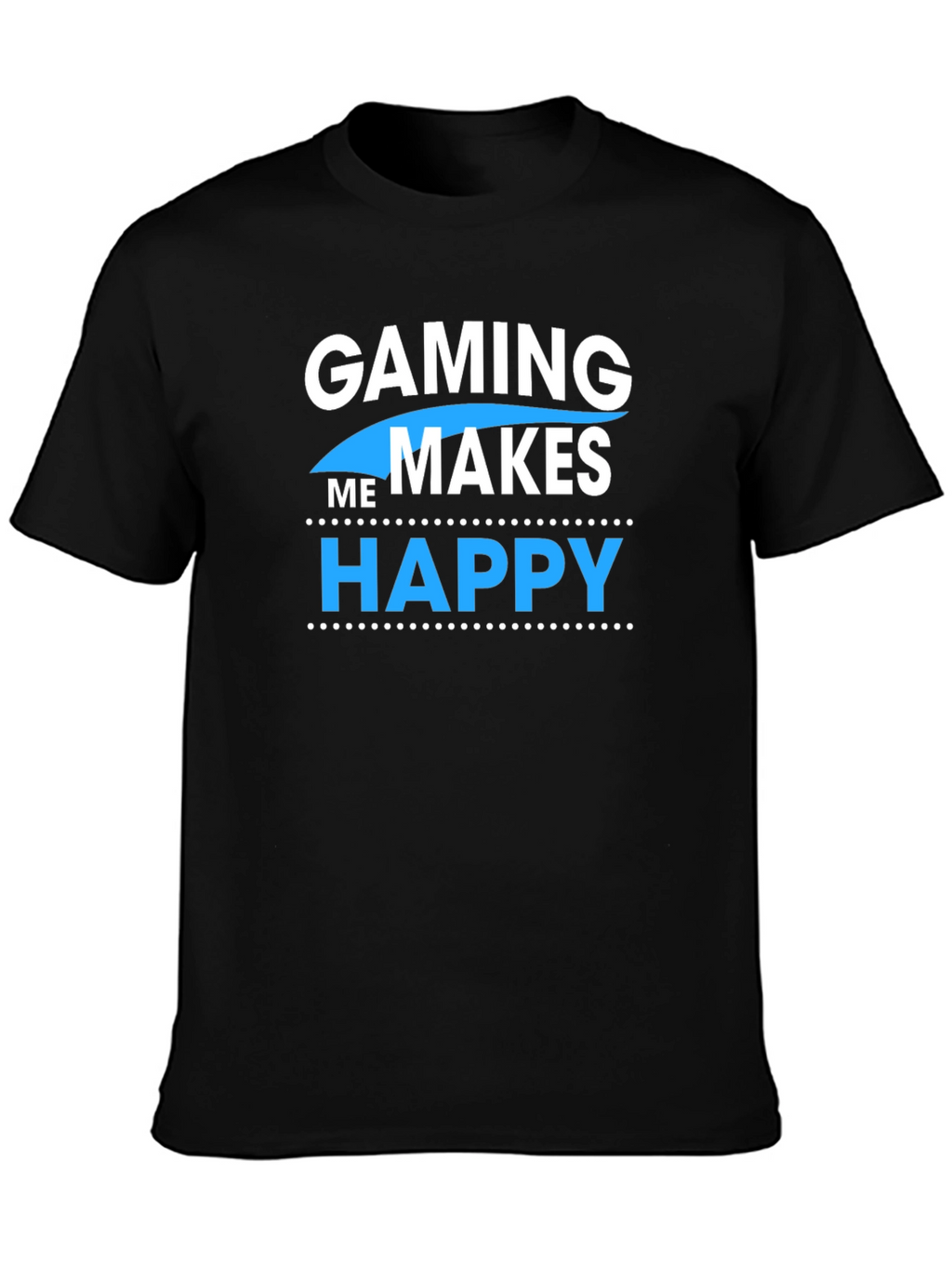 Gaming Makes Me Happy Black Graphic Tee
