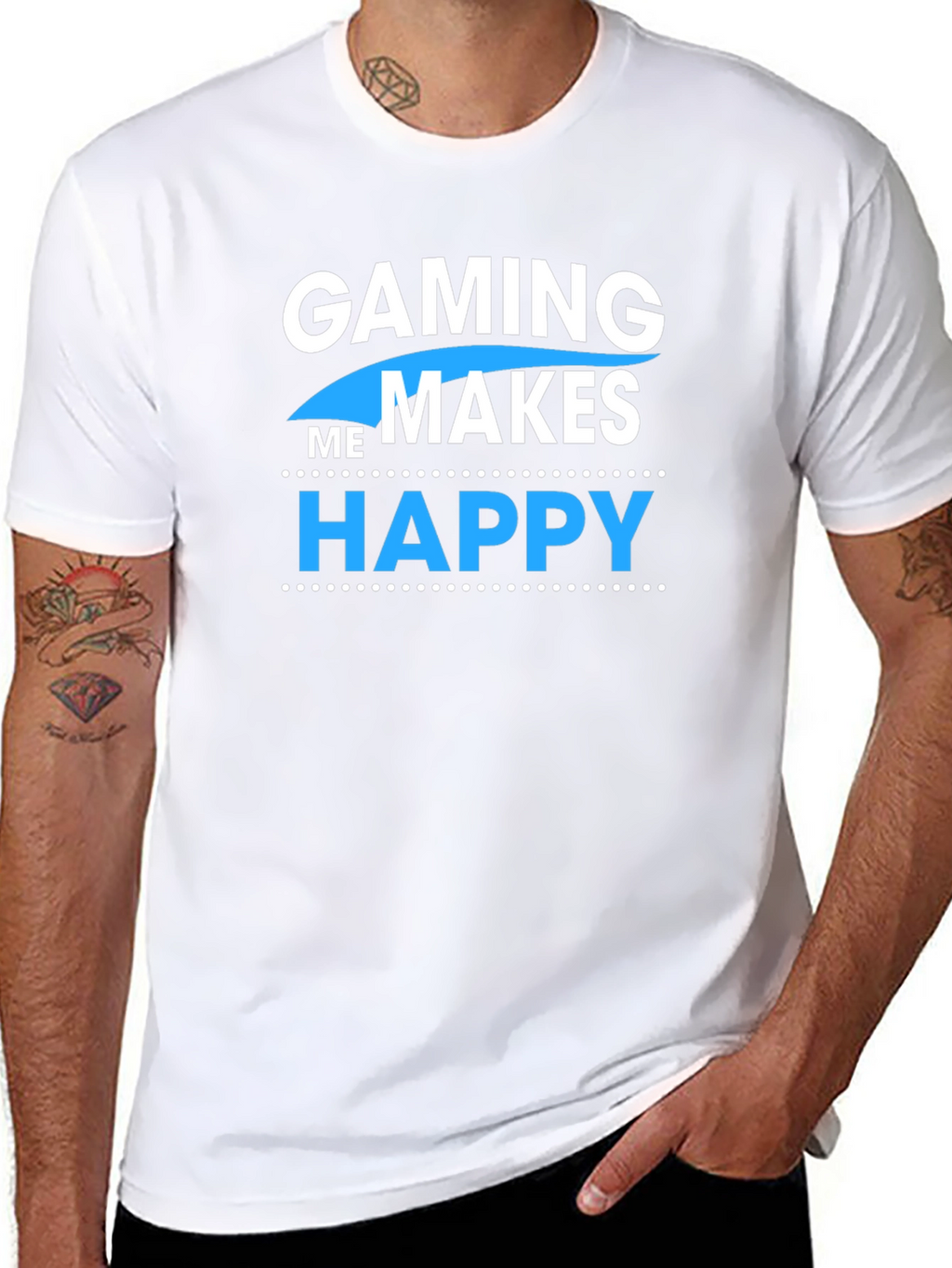 Gaming Makes Me Happy Black Graphic Tee