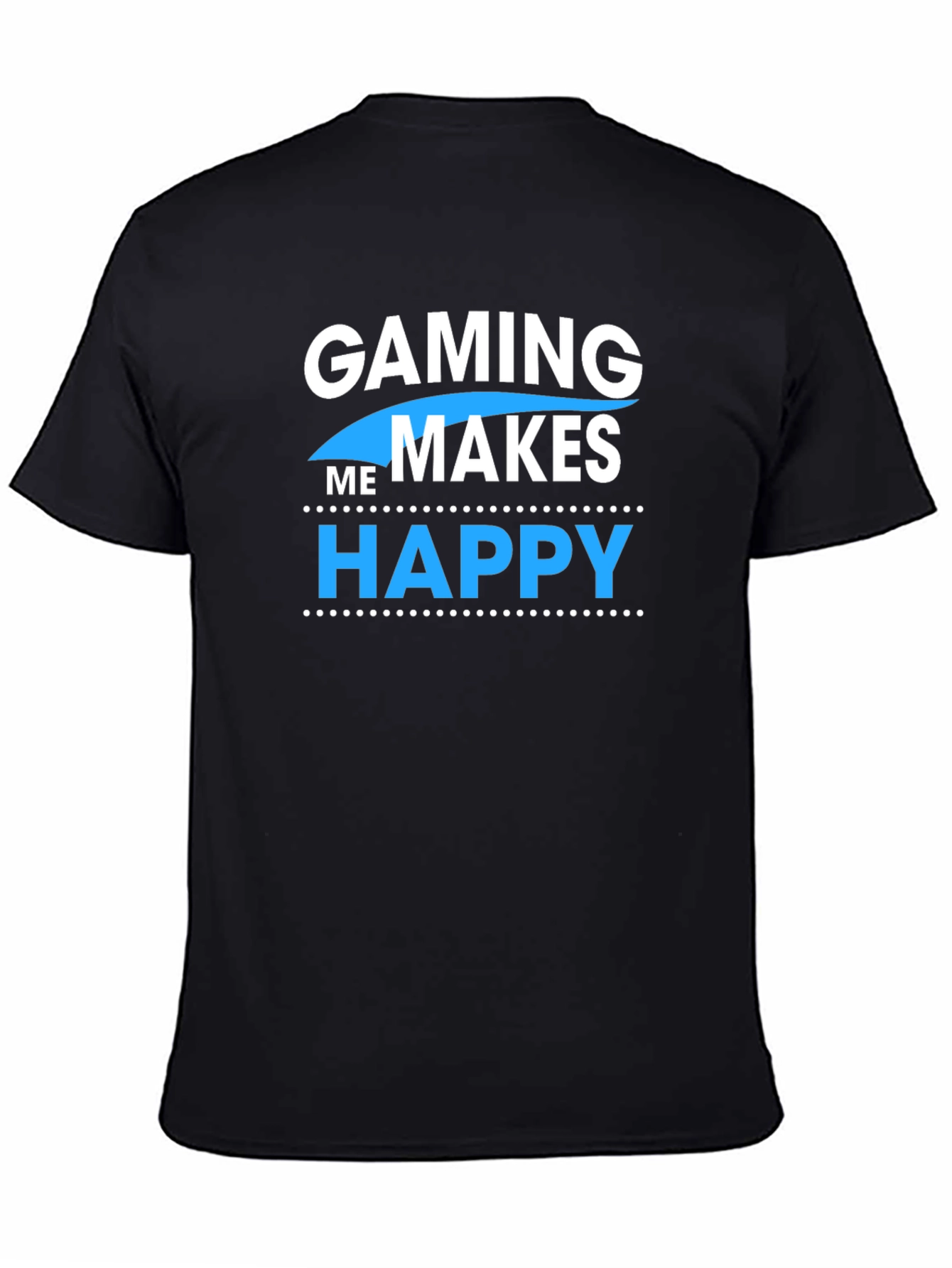 Gaming Makes Me Happy Black Graphic Tee