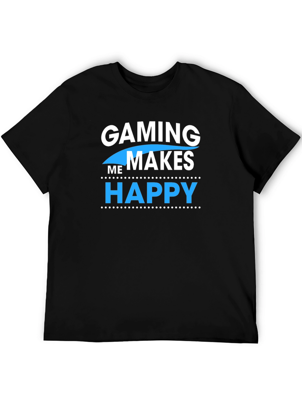 Gaming Makes Me Happy Black Graphic Tee