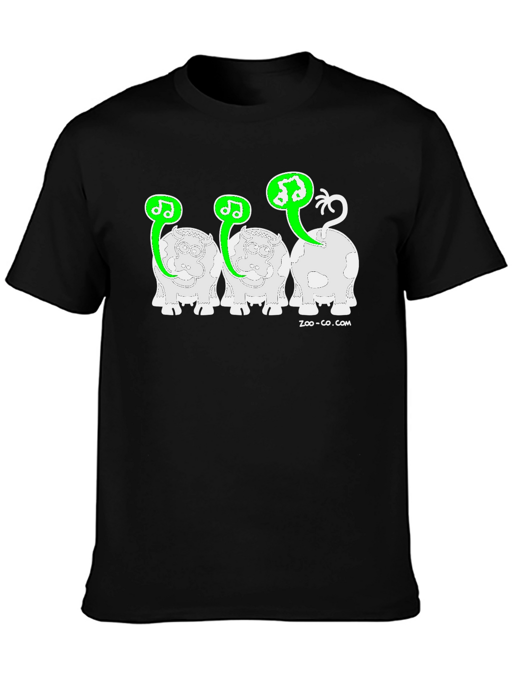 Musical Cow T-Shirt - Black Graphic Tee