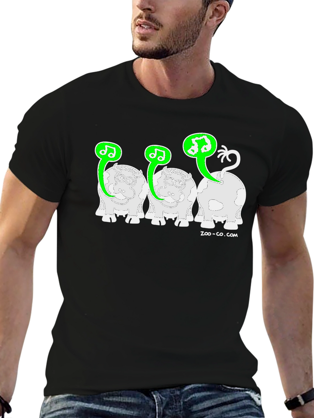 Musical Cow T-Shirt - Black Graphic Tee