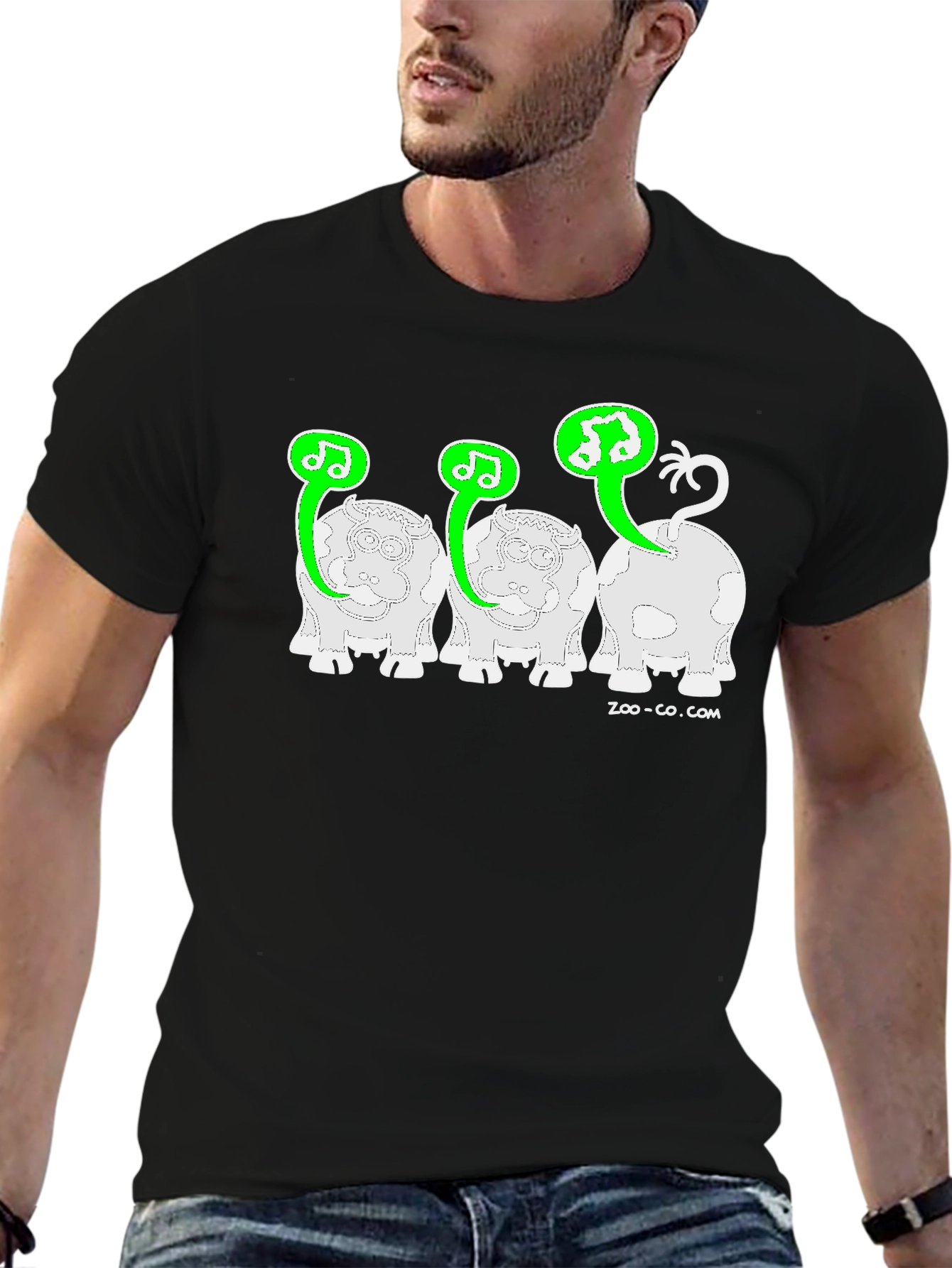 Musical Cow T-Shirt - Black Graphic Tee